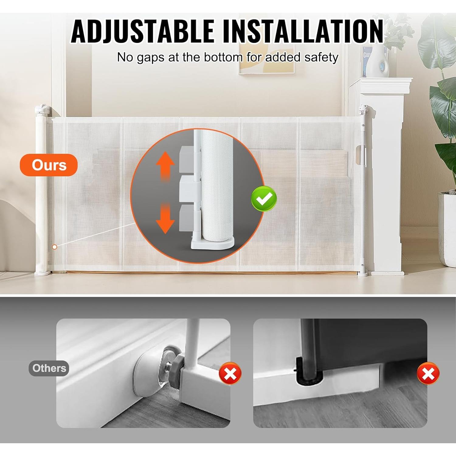 Puerta Retráctil VEVOR para Bebés y Mascotas 194 cm Ancho