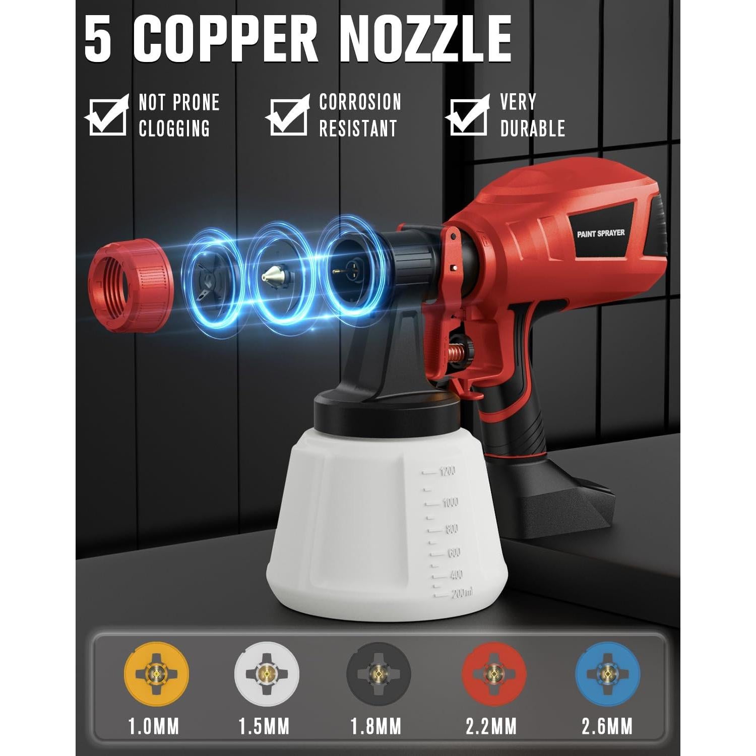 Pulverizador de Pintura Inalámbrico Houselife KLA-006B 1200ml