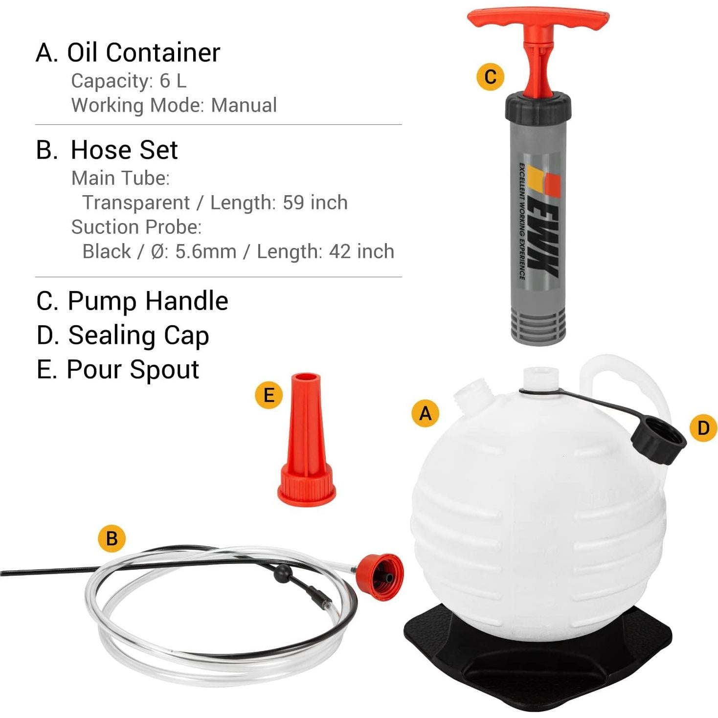 Bomba Extractora de Aceite EWK 6L para Automóviles y Barcos