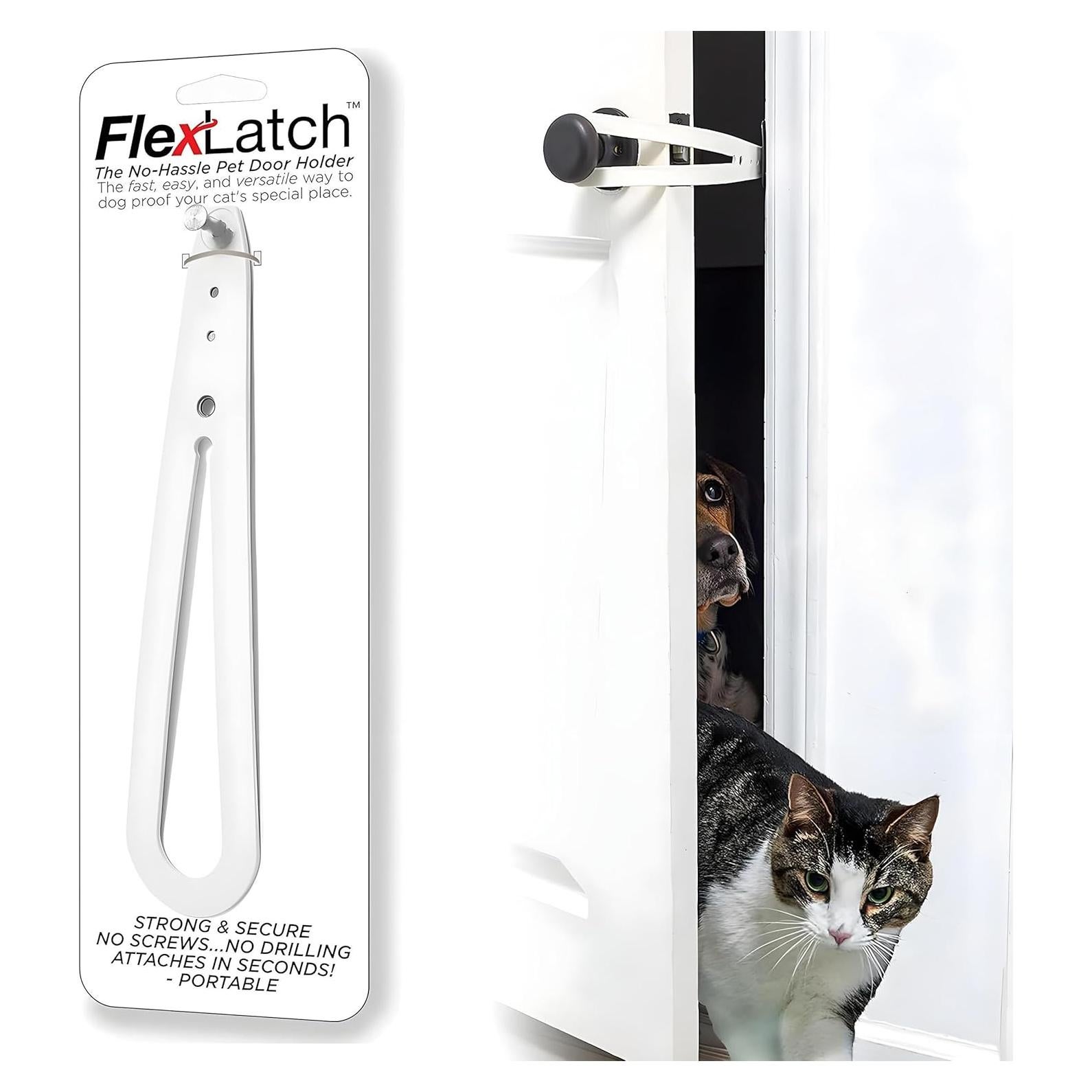 Soporte de Puerta para Gatos FlexLatch Blanco 10x30 cm