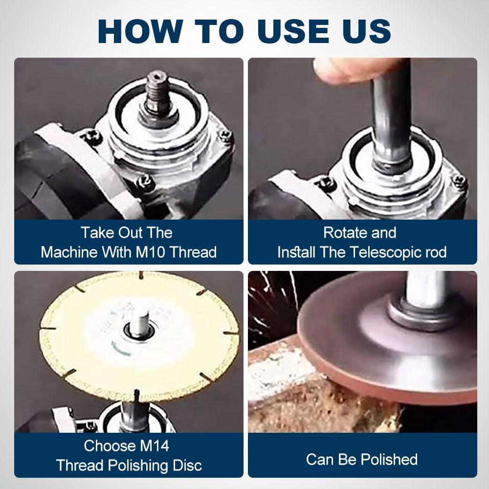 Angle Grinder Extension Rod, 2025 NEW M10/M14 Thread Polishing Machine Adapter Lever, Angle Grinder Extension for 100 Type Angle Grinder/Polisher (1PCS, M10 80MM)