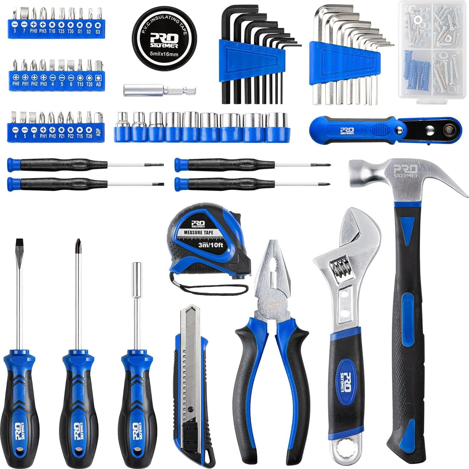 Kit de Herramientas Manuales Prostormer 160 Piezas Azul