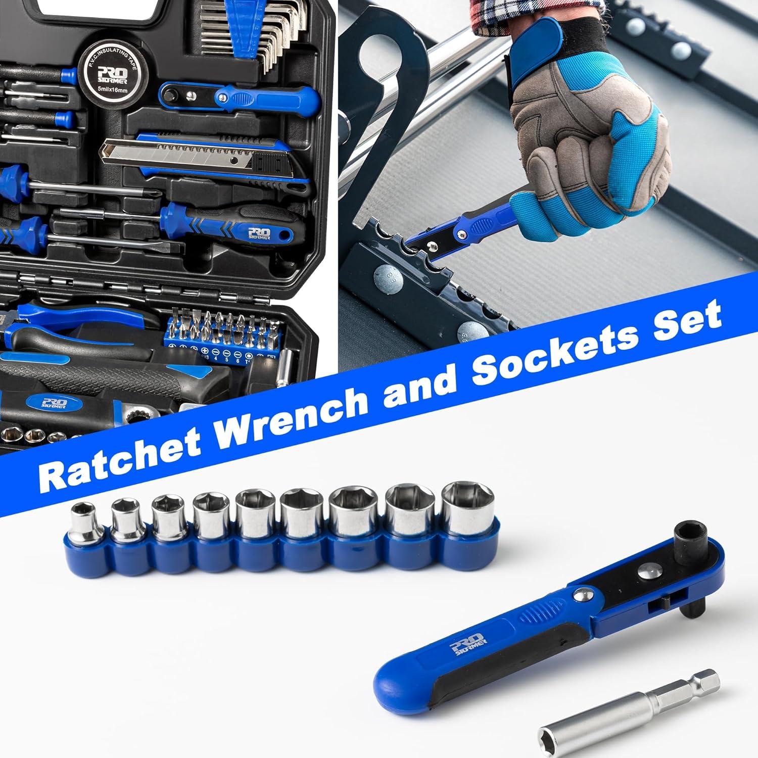 Kit de Herramientas Manuales Prostormer 160 Piezas Azul