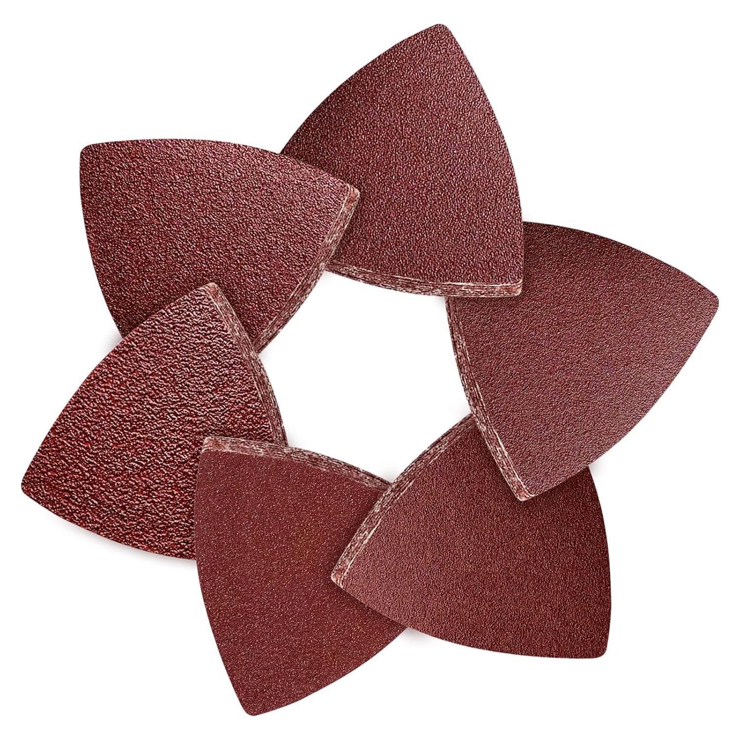 Juego de 100 Almohadillas de Lija Triangulares 80 mm Grano 60-240