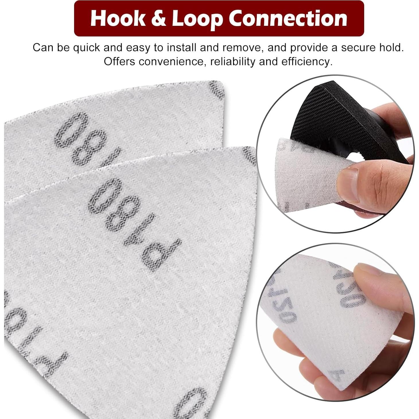 Juego de 100 Almohadillas de Lija Triangulares 80 mm Grano 60-240