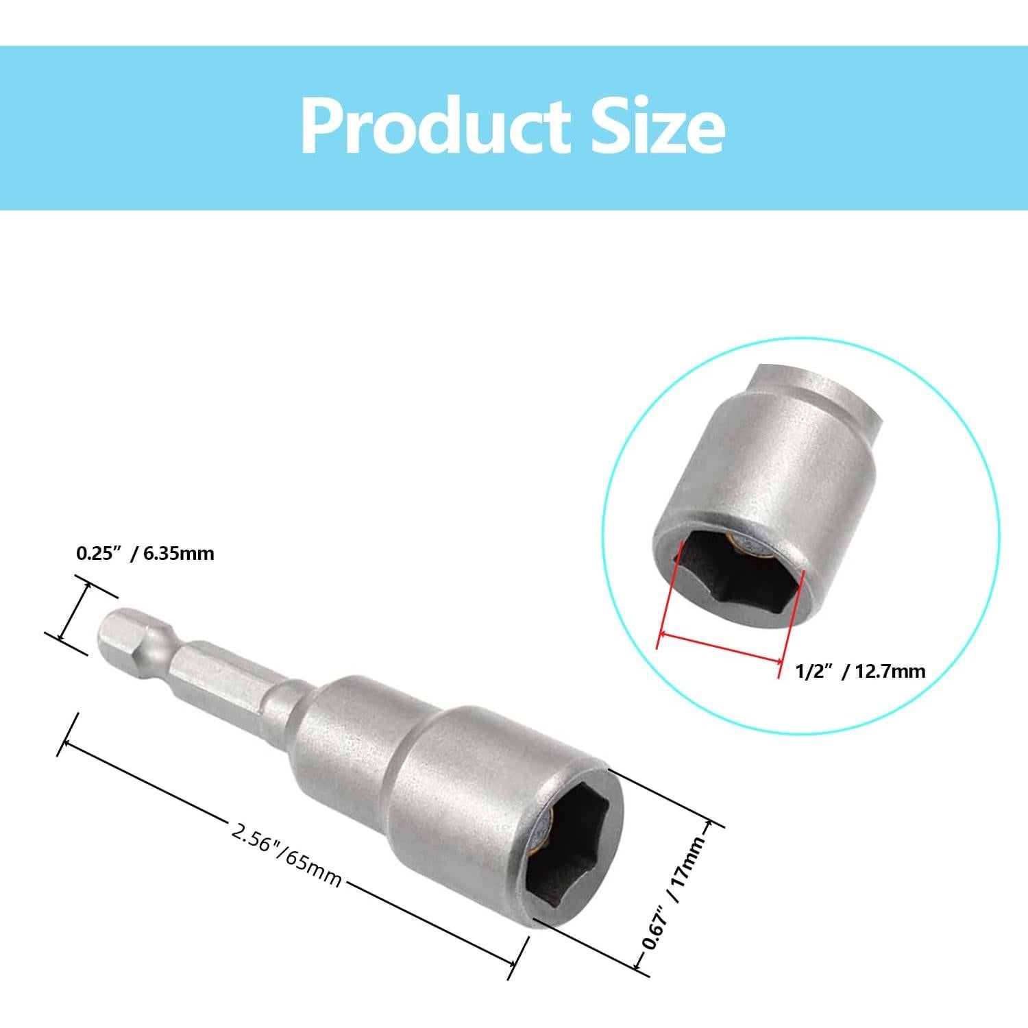 Set de 10 Brocas Magnéticas Hexagonales 1/2" SIMAIYUN