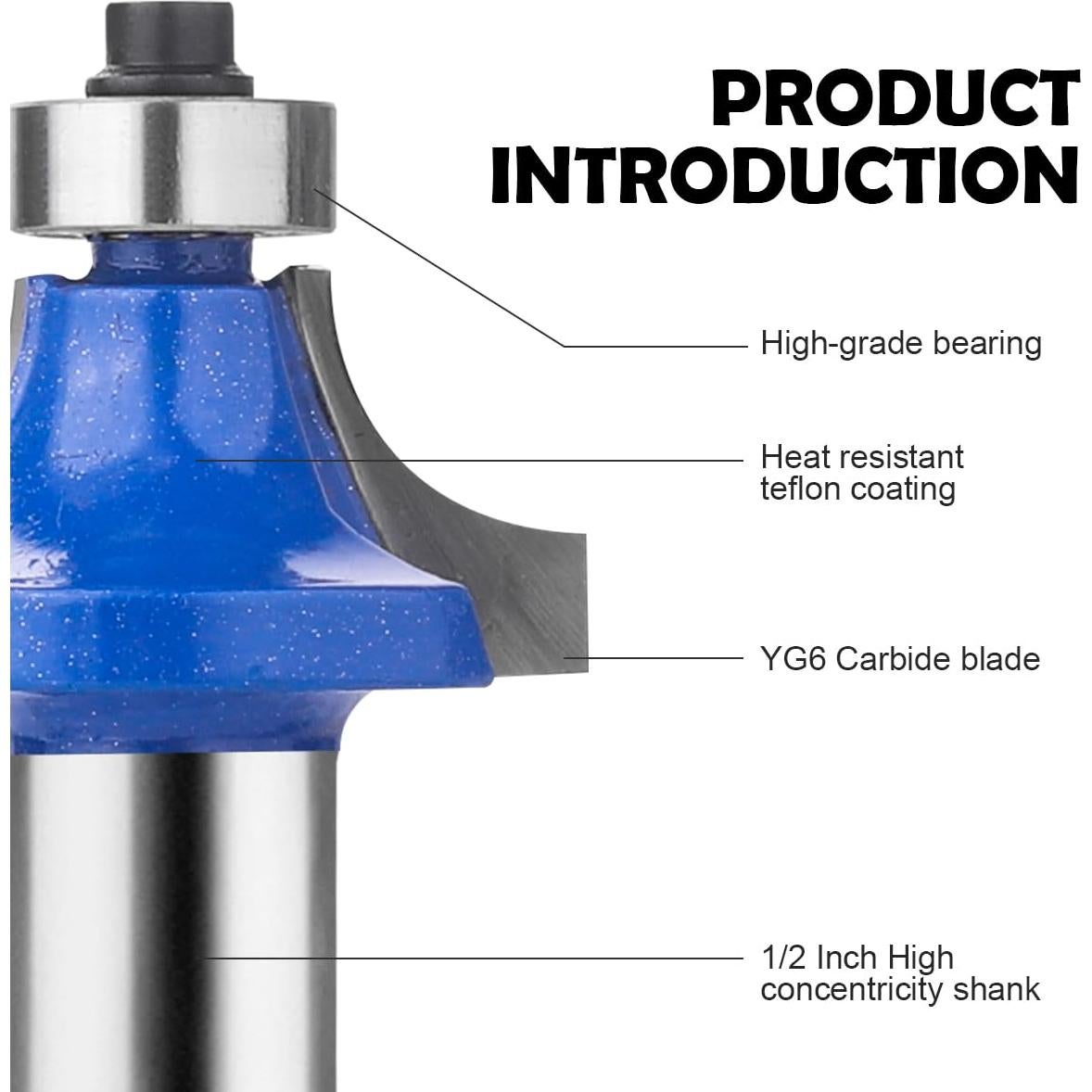 Juego de Brocas de Router UTRUSTTO 24 Piezas Vástago 12mm