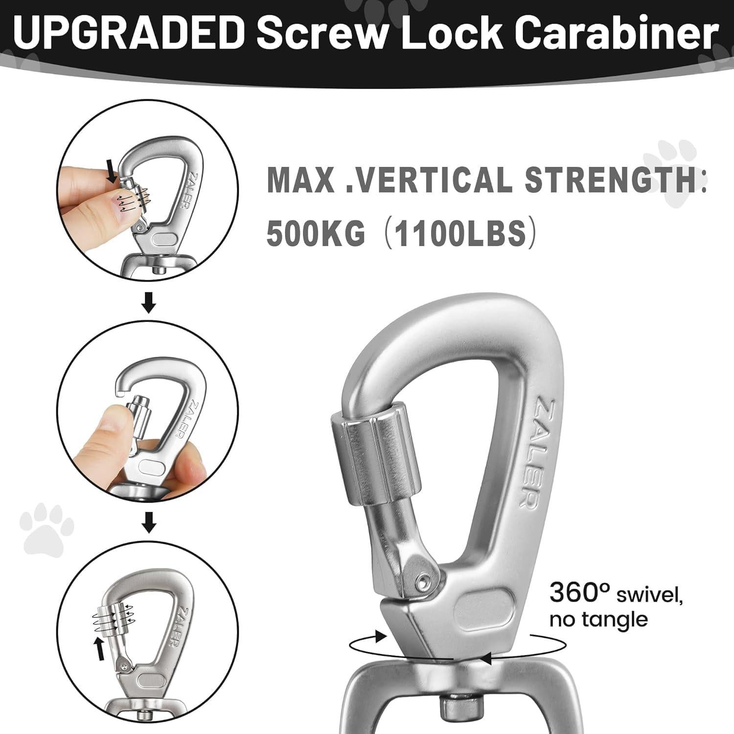 Correa para Perros ZALER 1,22m Nylon Resistente Negro Púrpura