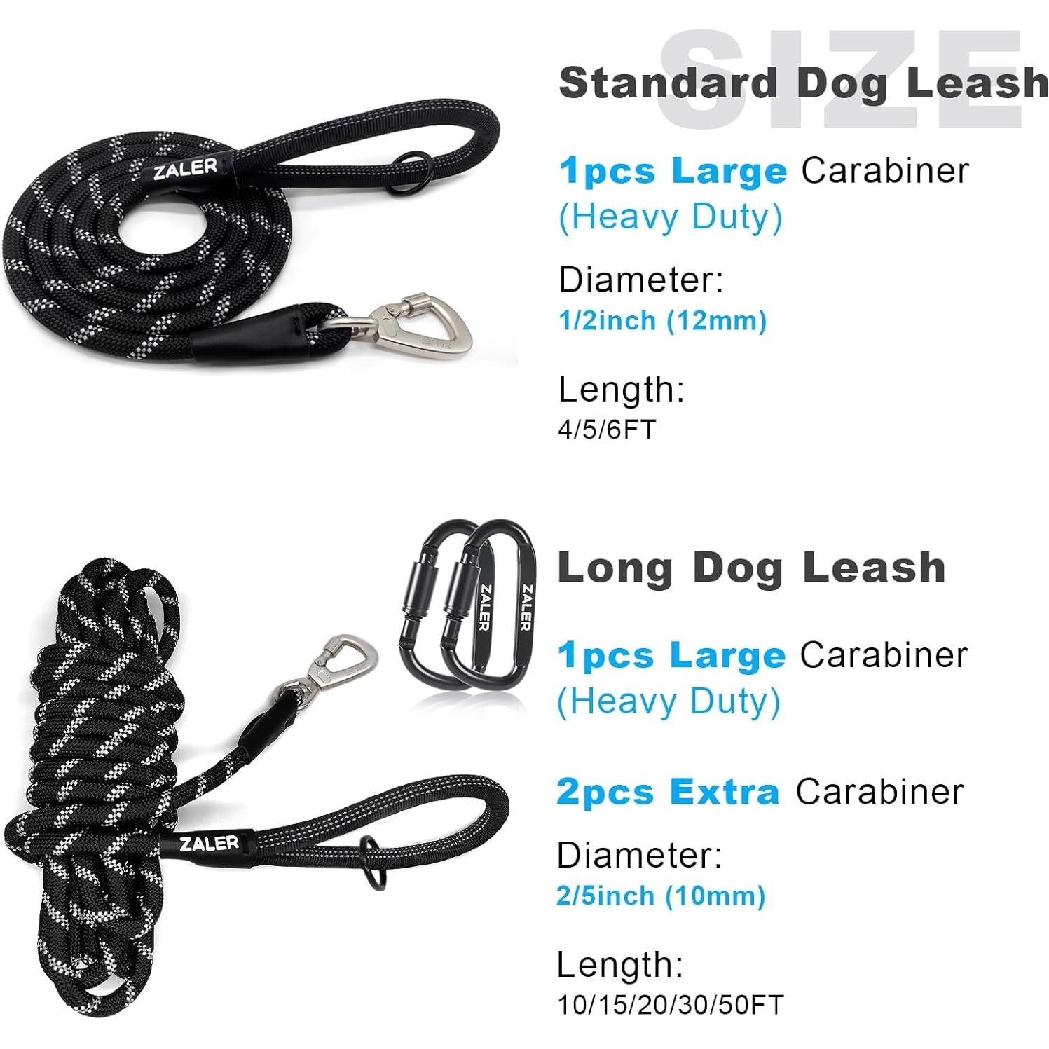 Correa para Perros ZALER 1,22m Nylon Resistente Negro Púrpura