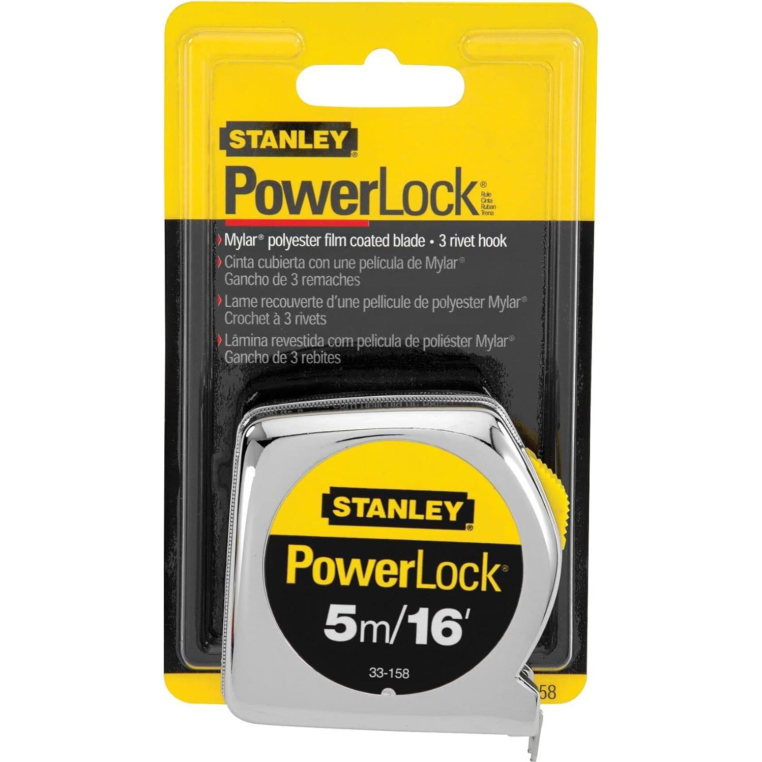 Cinta Métrica PowerLock STANLEY 5m con Bloqueo Seguro