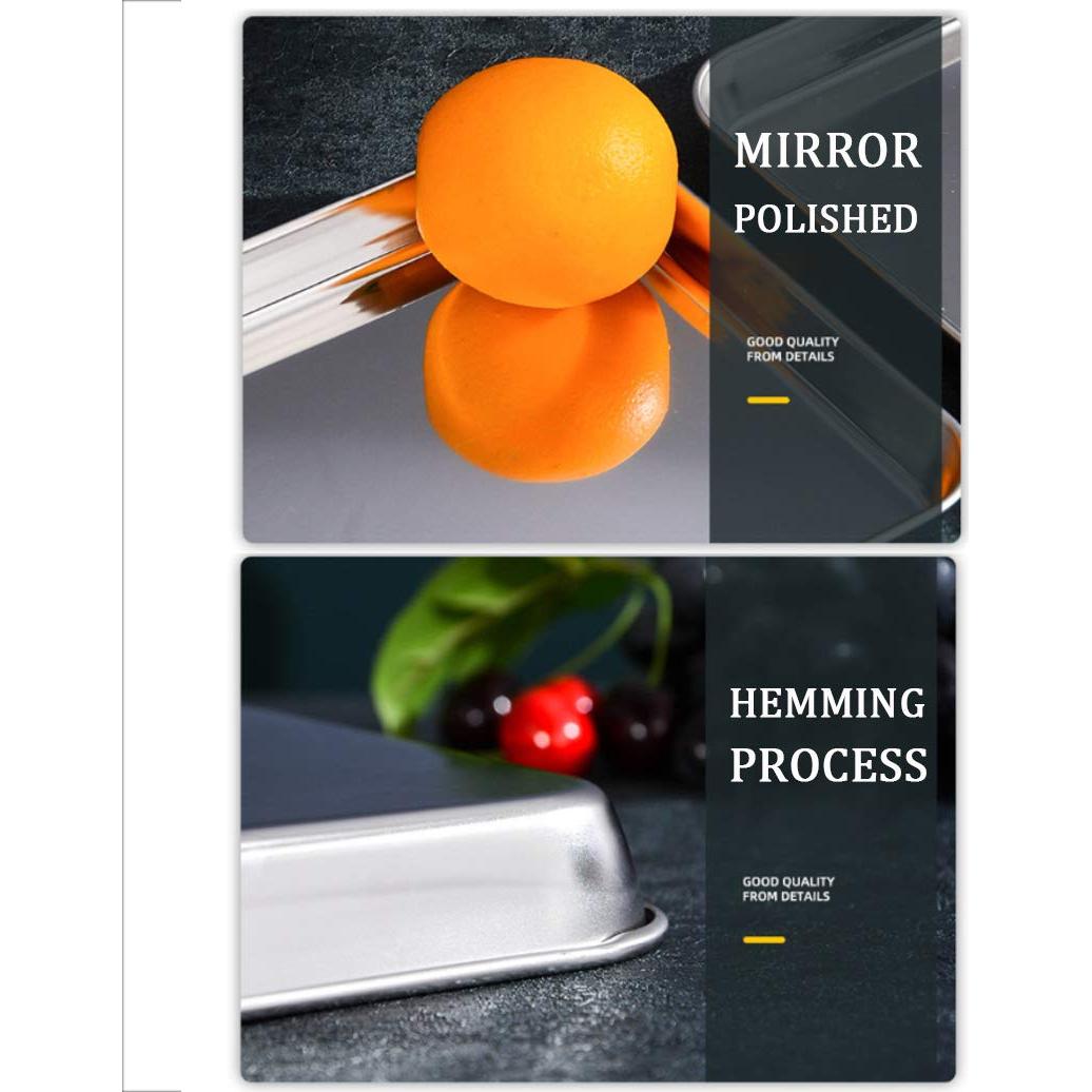 Paquete de 2 bandejas de acero inoxidable LabAider 26.67x20.32cm