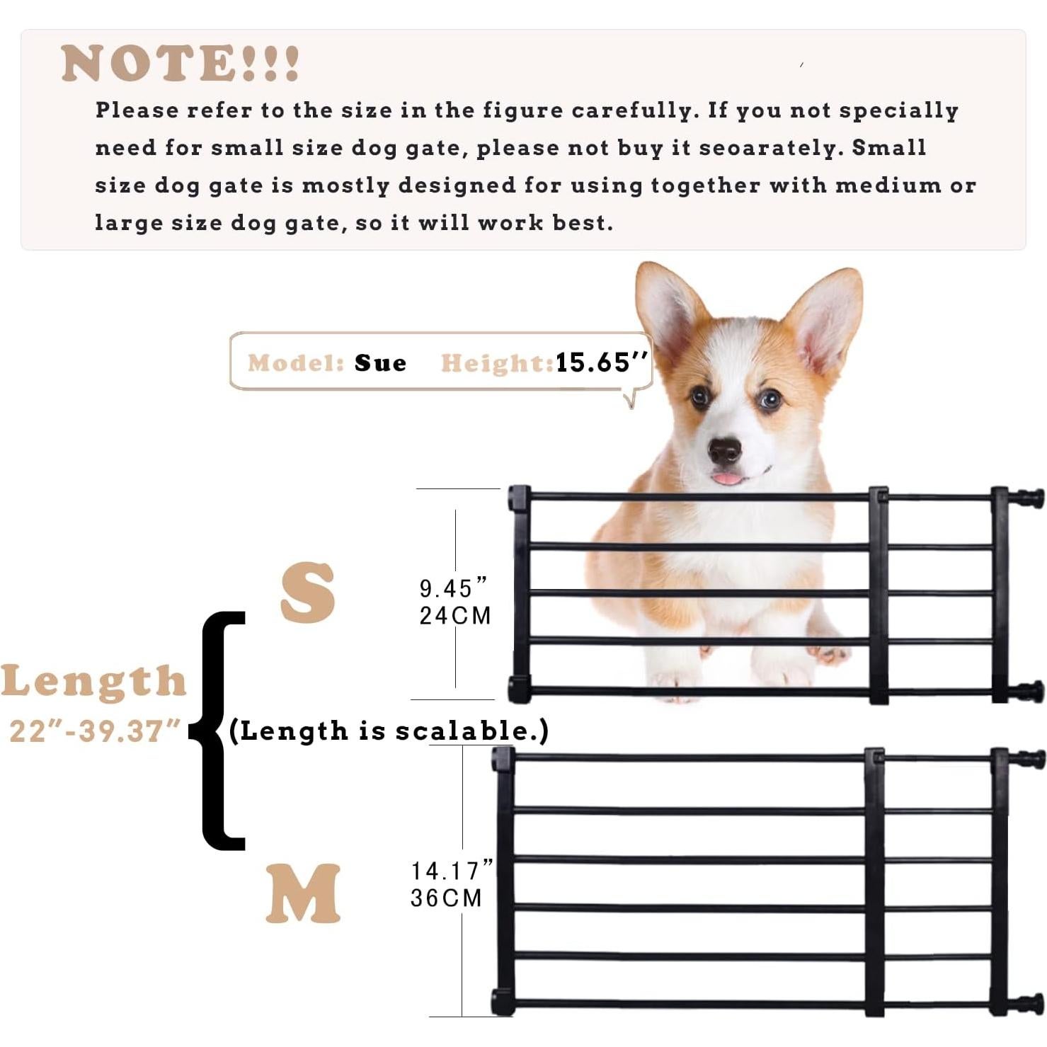 Puerta para Perros Coolxiu Ajustable 35.88 cm Negro