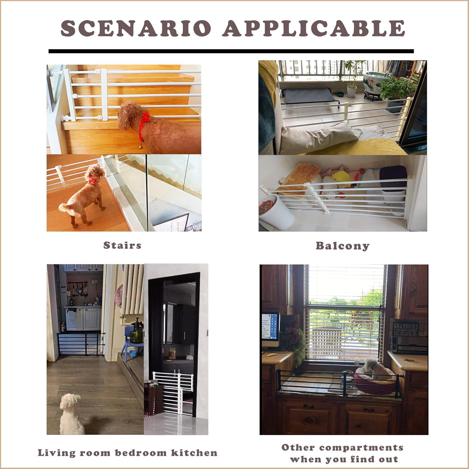 Puerta para Perros Coolxiu Ajustable 35.88 cm Negro