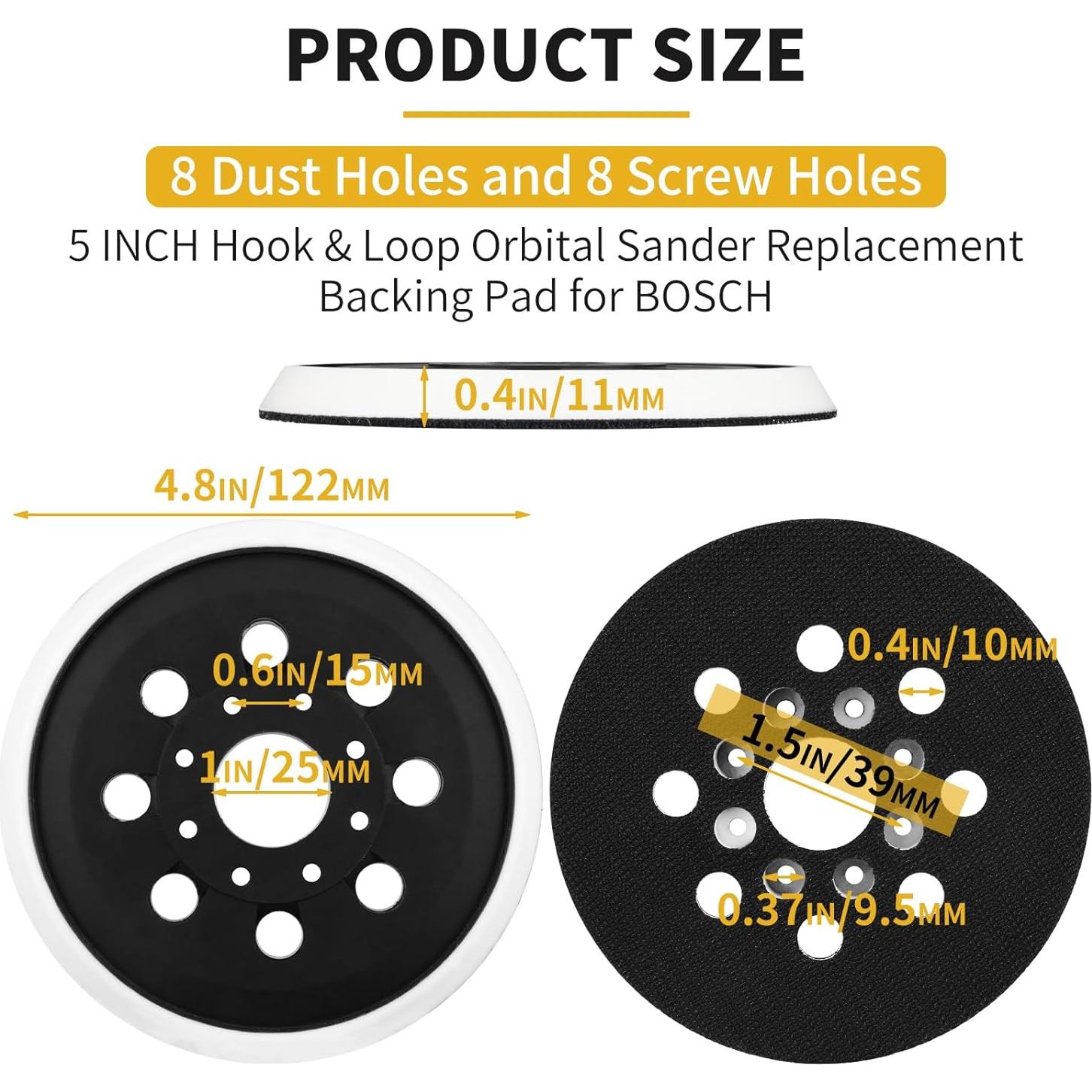Almohadilla de Reemplazo 5" con Gancho y Bucle para Lijadora Bosch
