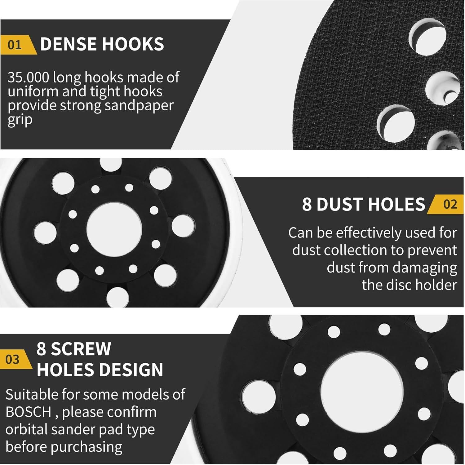 Almohadilla de Reemplazo 5" con Gancho y Bucle para Lijadora Bosch