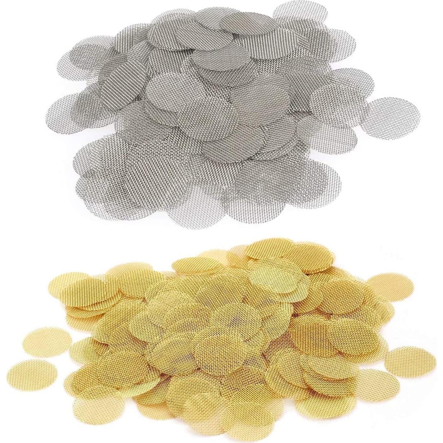 100 Pantallas de Tubo Romeda 1,91 cm Acero Inoxidable y Latón