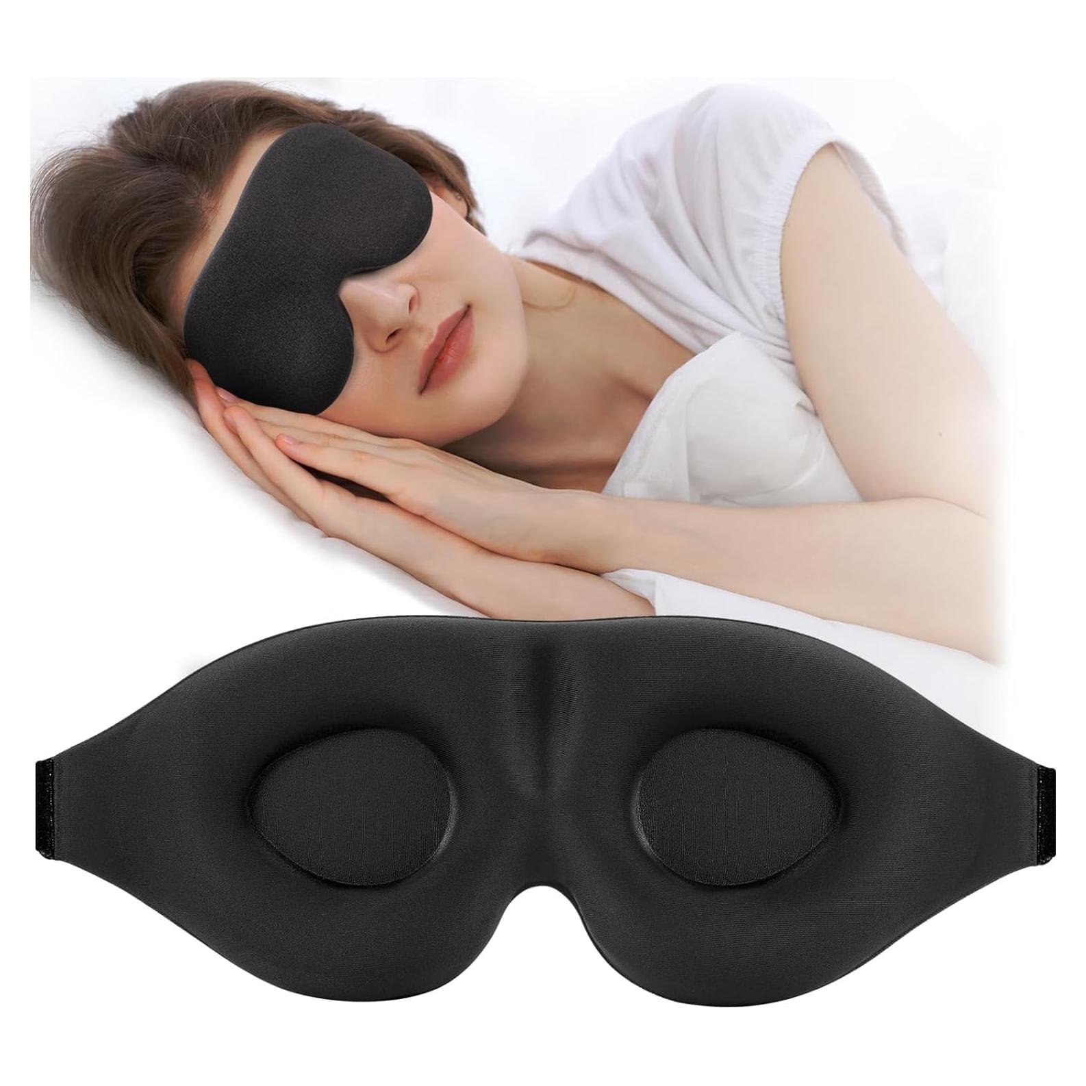 Máscara de Sueño ZGGCD 3D Antifaz Bloqueador de Luz Negro