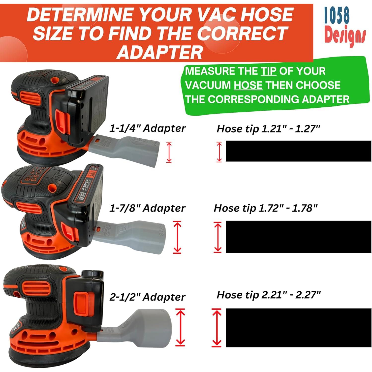 Adaptador de Aspiradora 1058 Designs para Lijadora Black Decker 5"