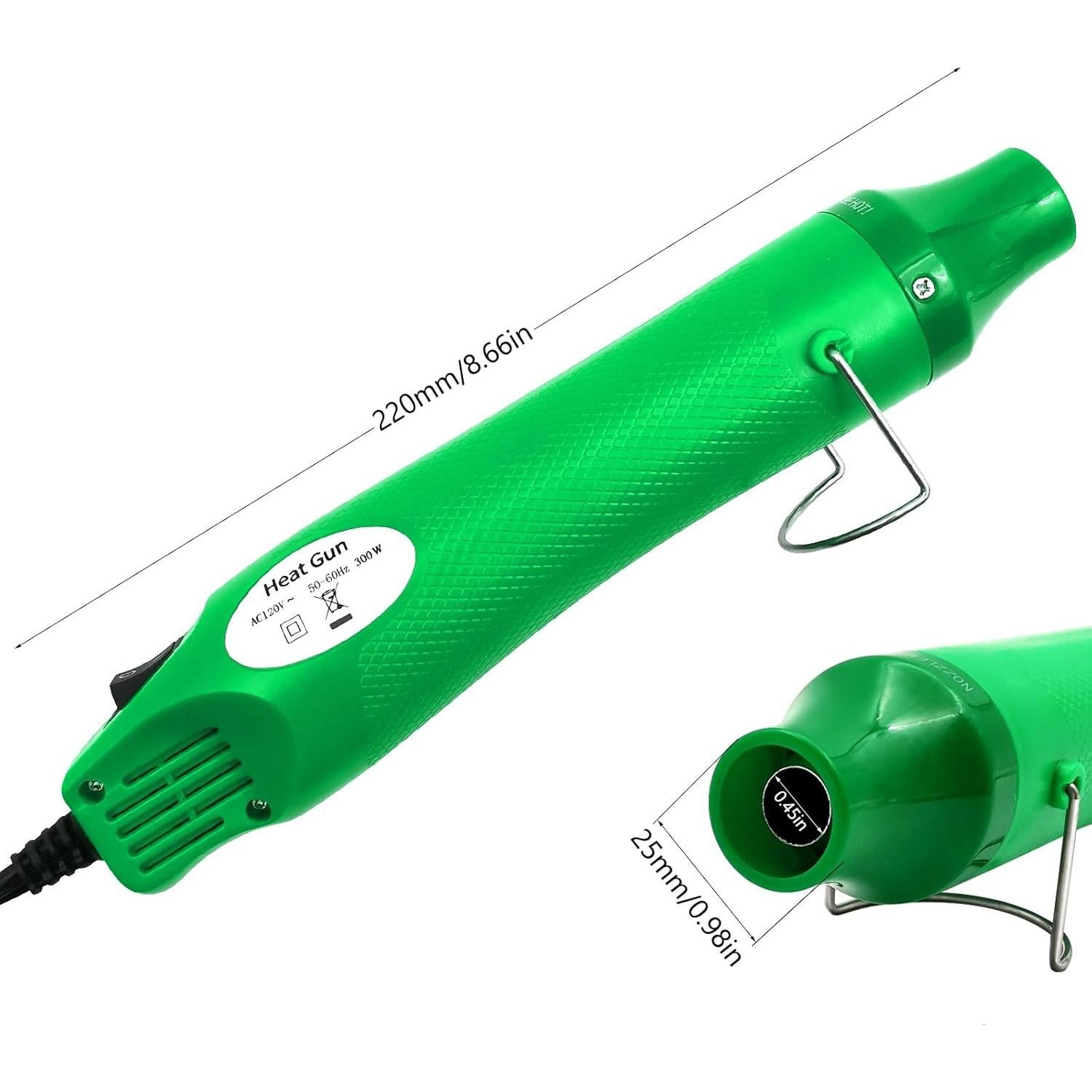 Mini Pistola de Calor QYQRQF 200°C Verde para Manualidades