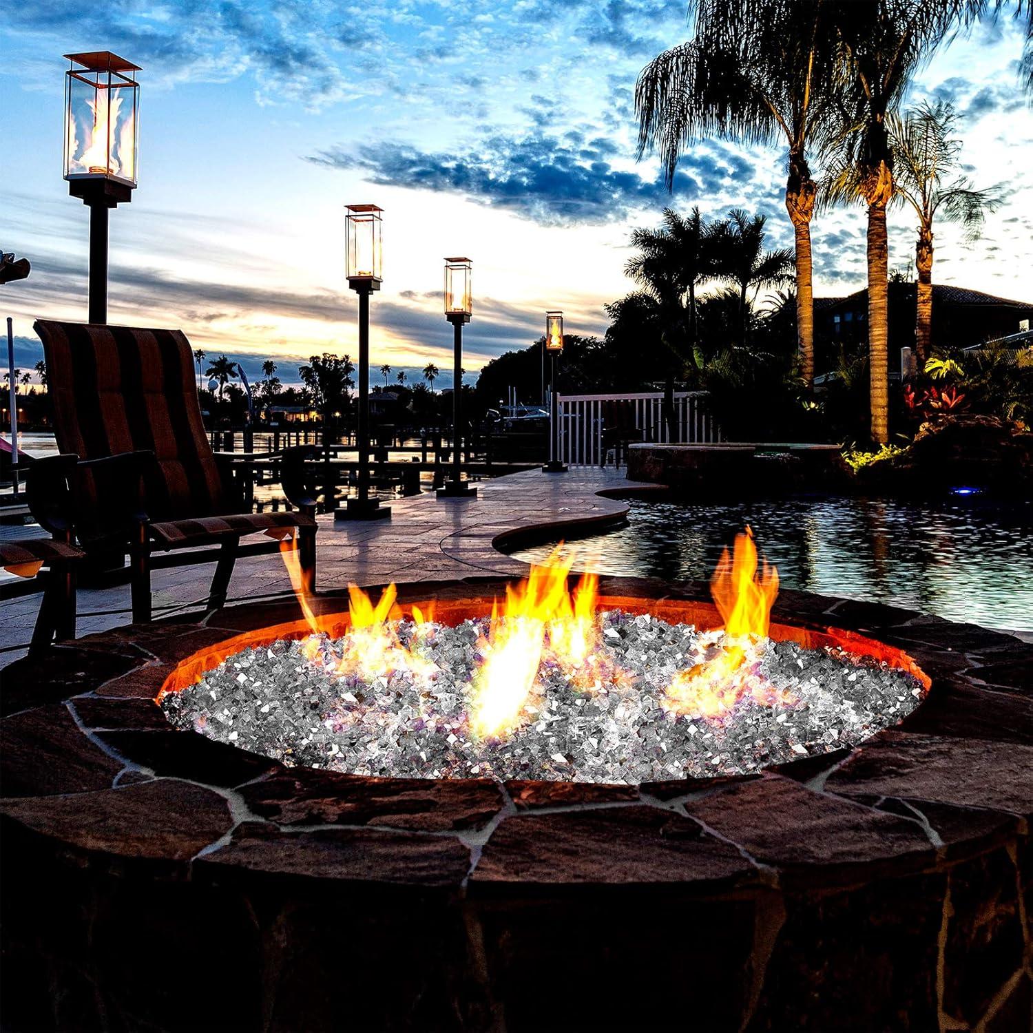 Vidrio de Fuego Mr. Fireglass 4.58 kg 1.27 cm Platino