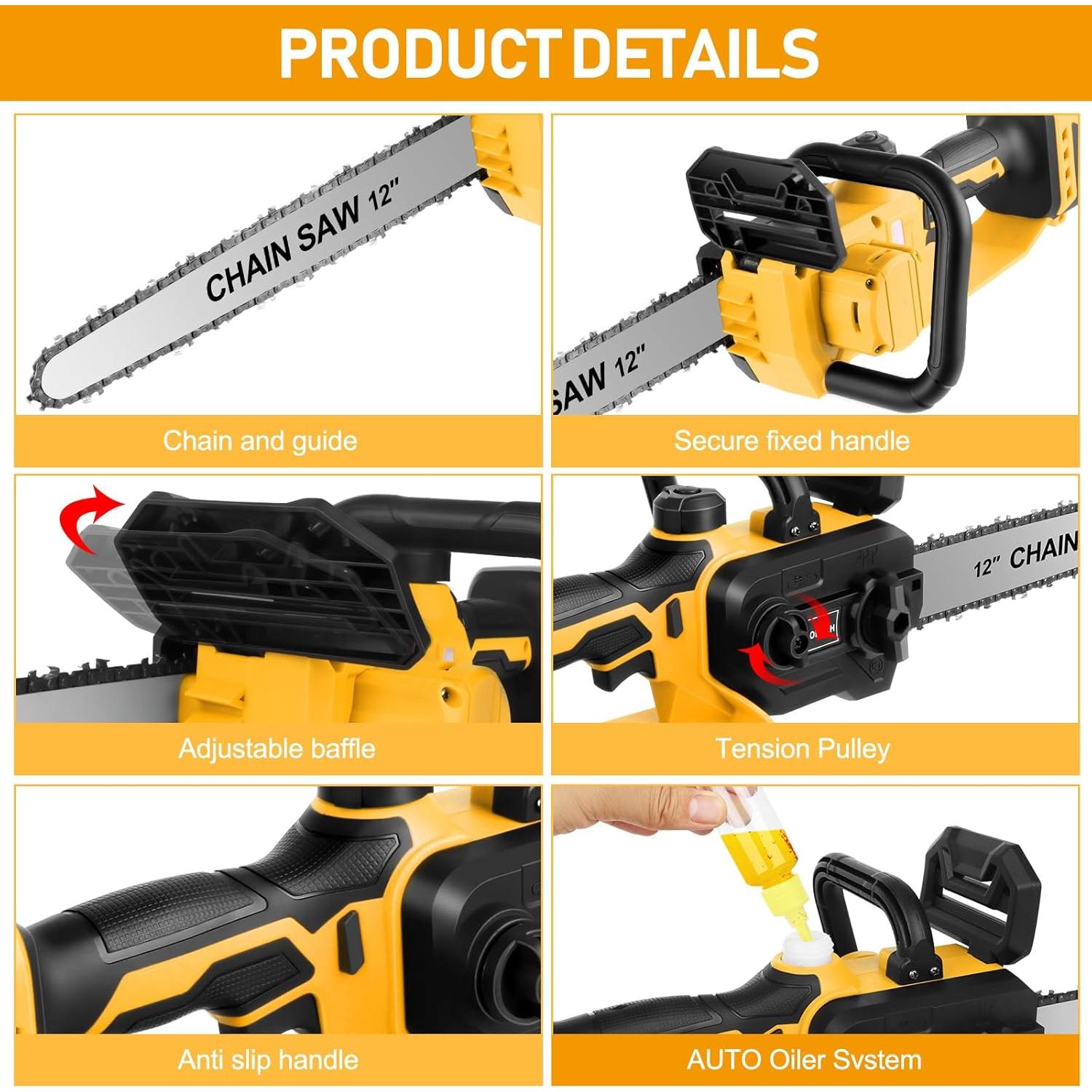 Motosierra Inalámbrica Krodrch DW-28 12" Sin Batería