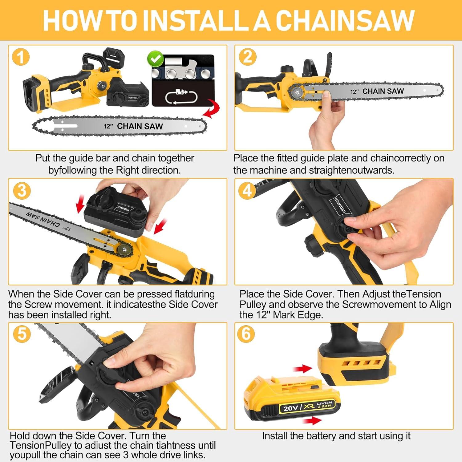 Motosierra Inalámbrica Krodrch DW-28 12" Sin Batería