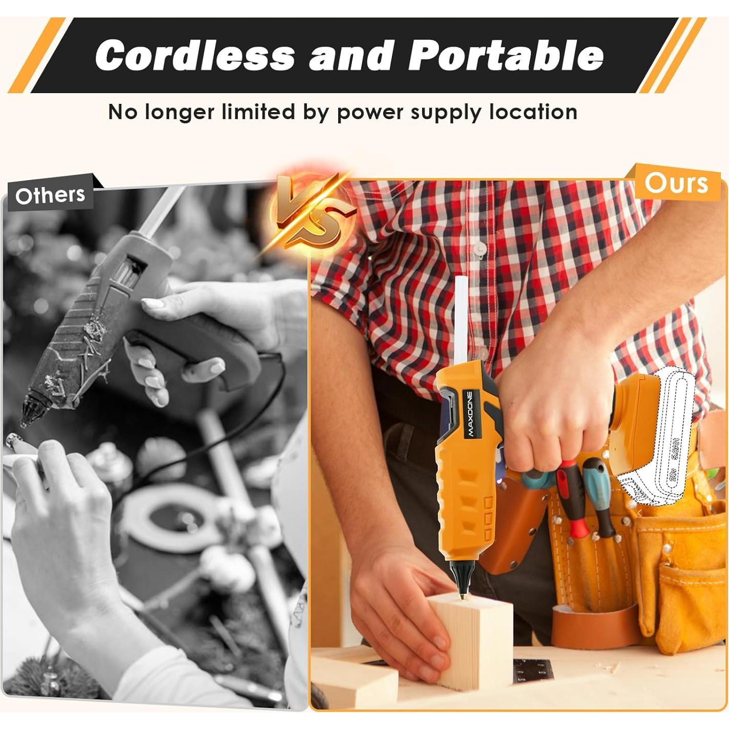 Pistola de Pegamento Caliente Inalámbrica MAXDONE 100W 20V