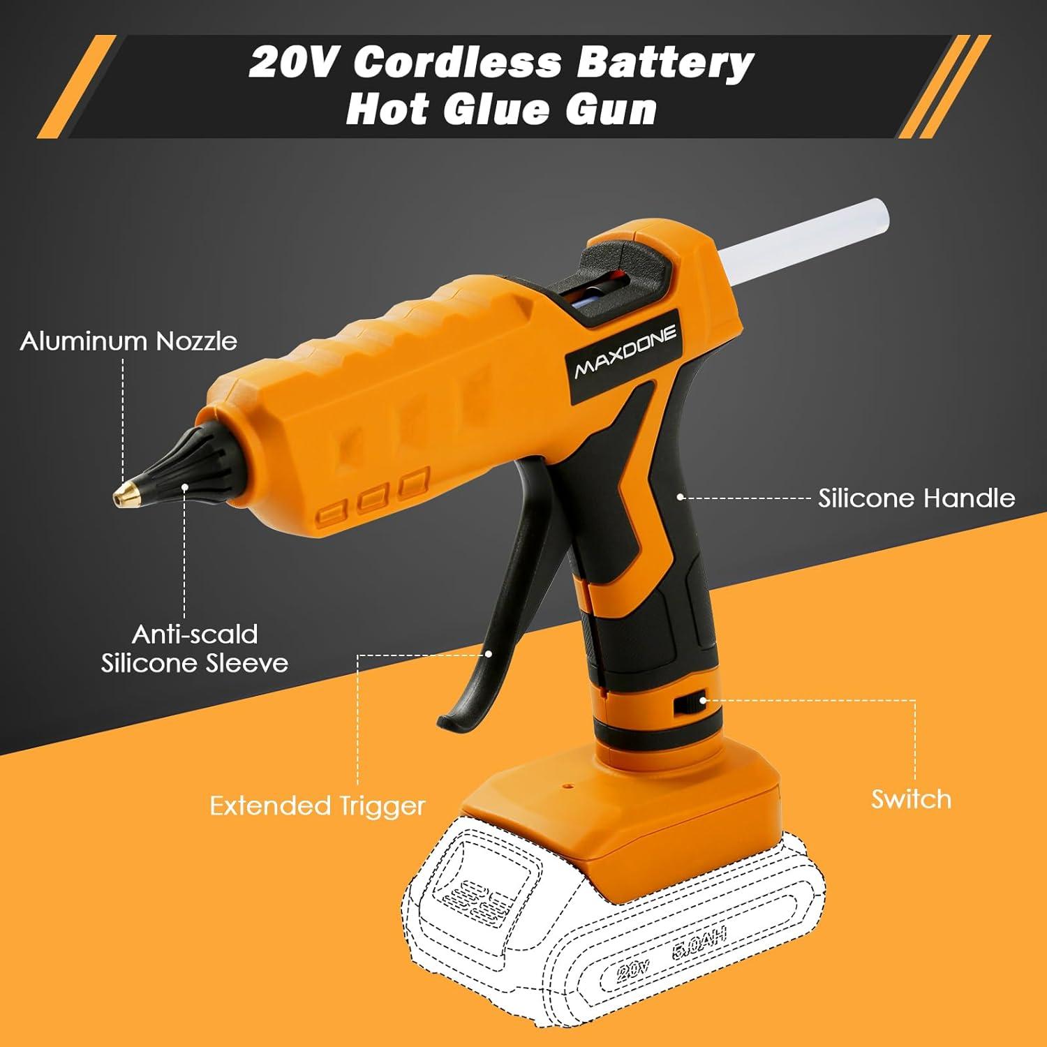 Pistola de Pegamento Caliente Inalámbrica MAXDONE 100W 20V