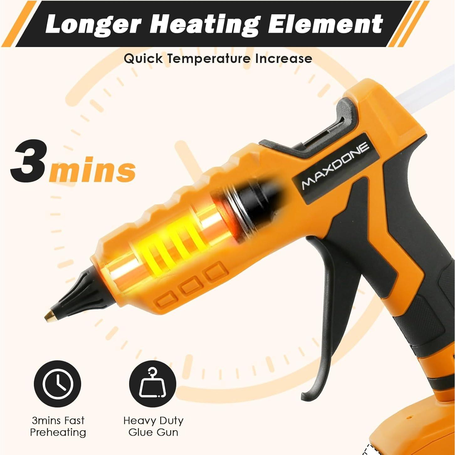 Pistola de Pegamento Caliente Inalámbrica MAXDONE 100W 20V