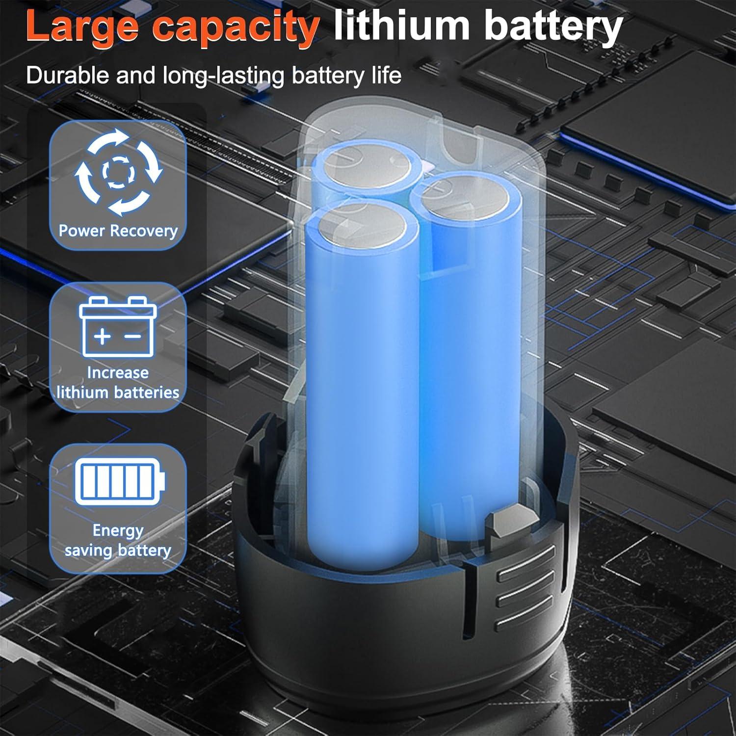Taladro Inalámbrico 12V BIHOO con Batería y 43 Piezas