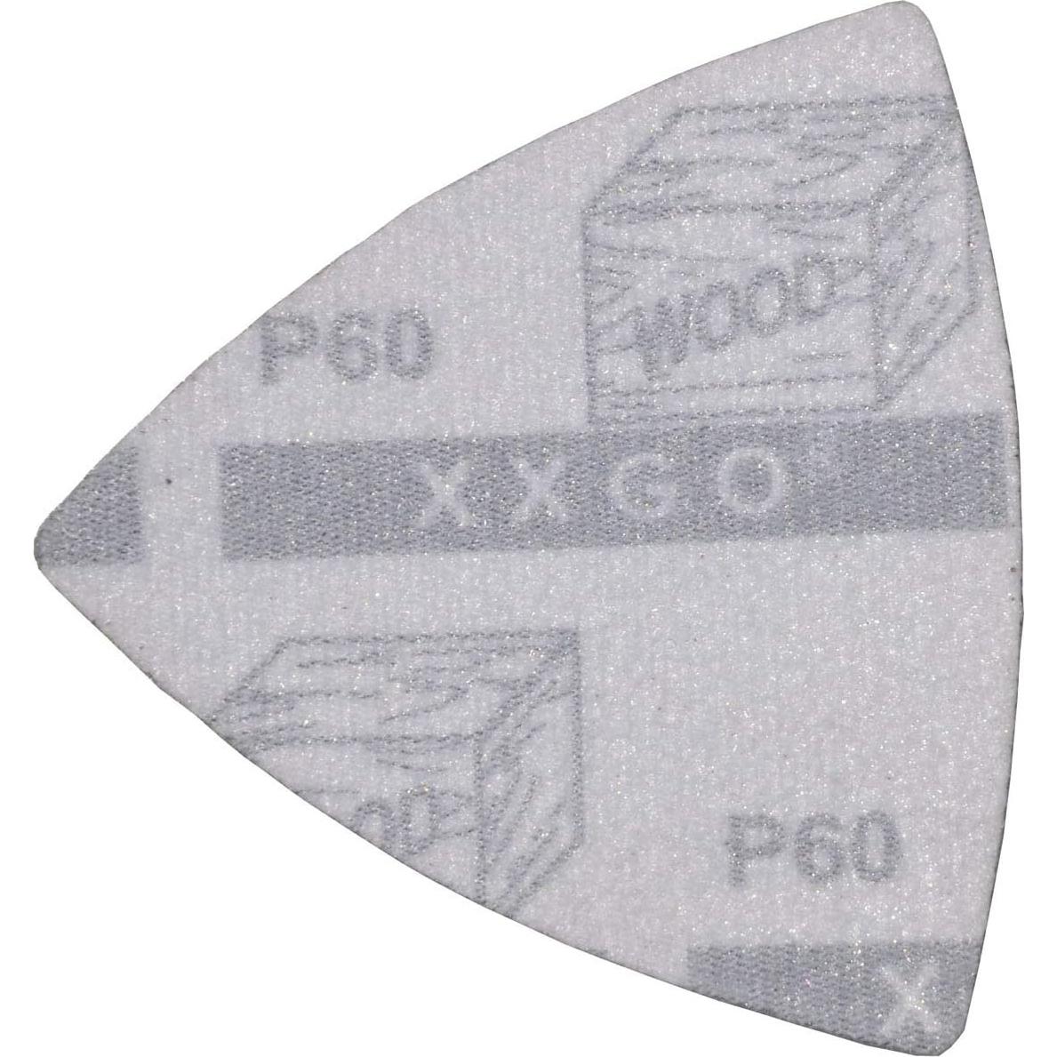 XXGO 3-1/8" 80mm 60 Pcs 60 Grits Triangular Hook & Loop Abrasive Multi Tool Sandpaper for Wood Sanding Fit 3-1/8 Inch Oscillating Multi Tool Sanding Pads XG802060