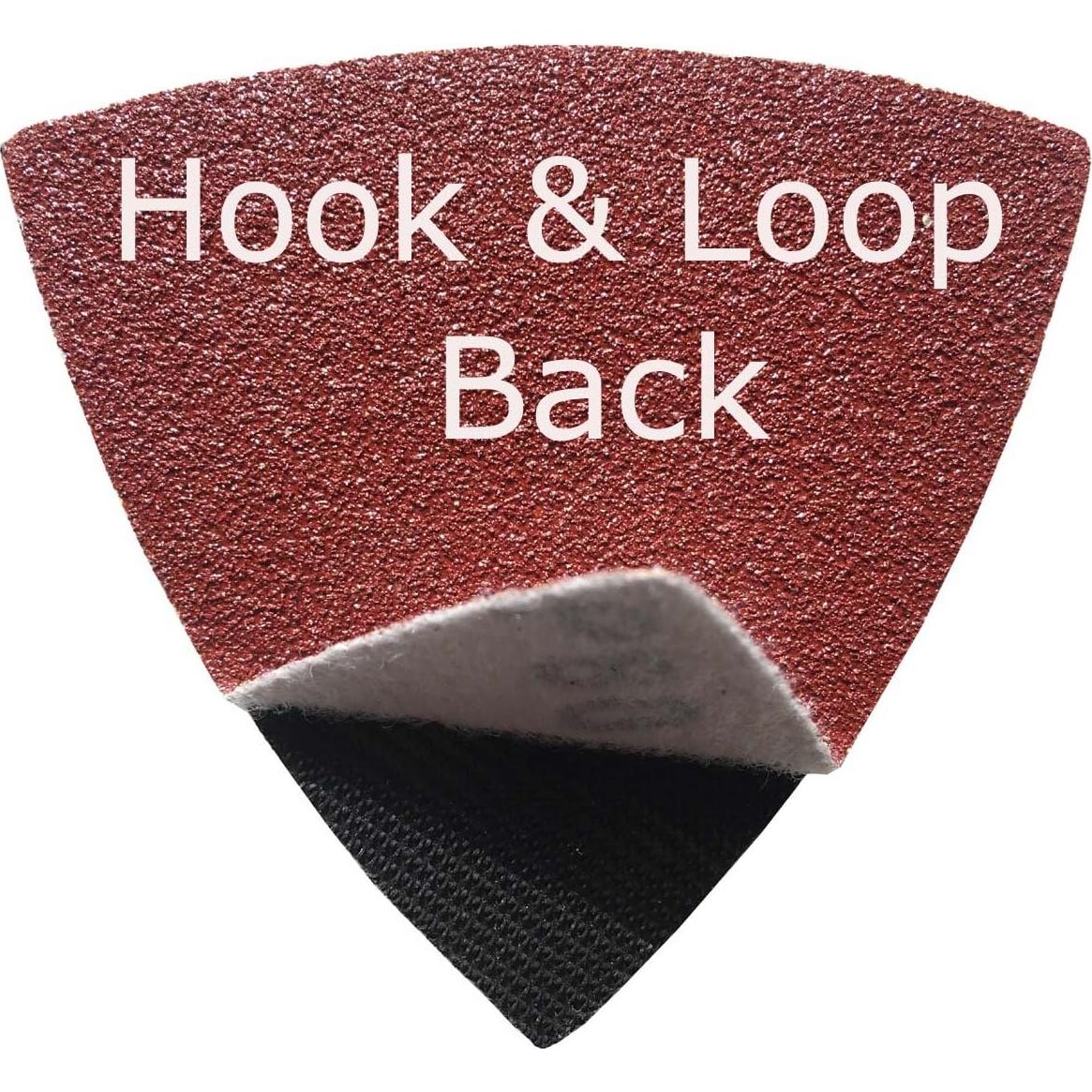 XXGO 3-1/8" 80mm 60 Pcs 60 Grits Triangular Hook & Loop Abrasive Multi Tool Sandpaper for Wood Sanding Fit 3-1/8 Inch Oscillating Multi Tool Sanding Pads XG802060