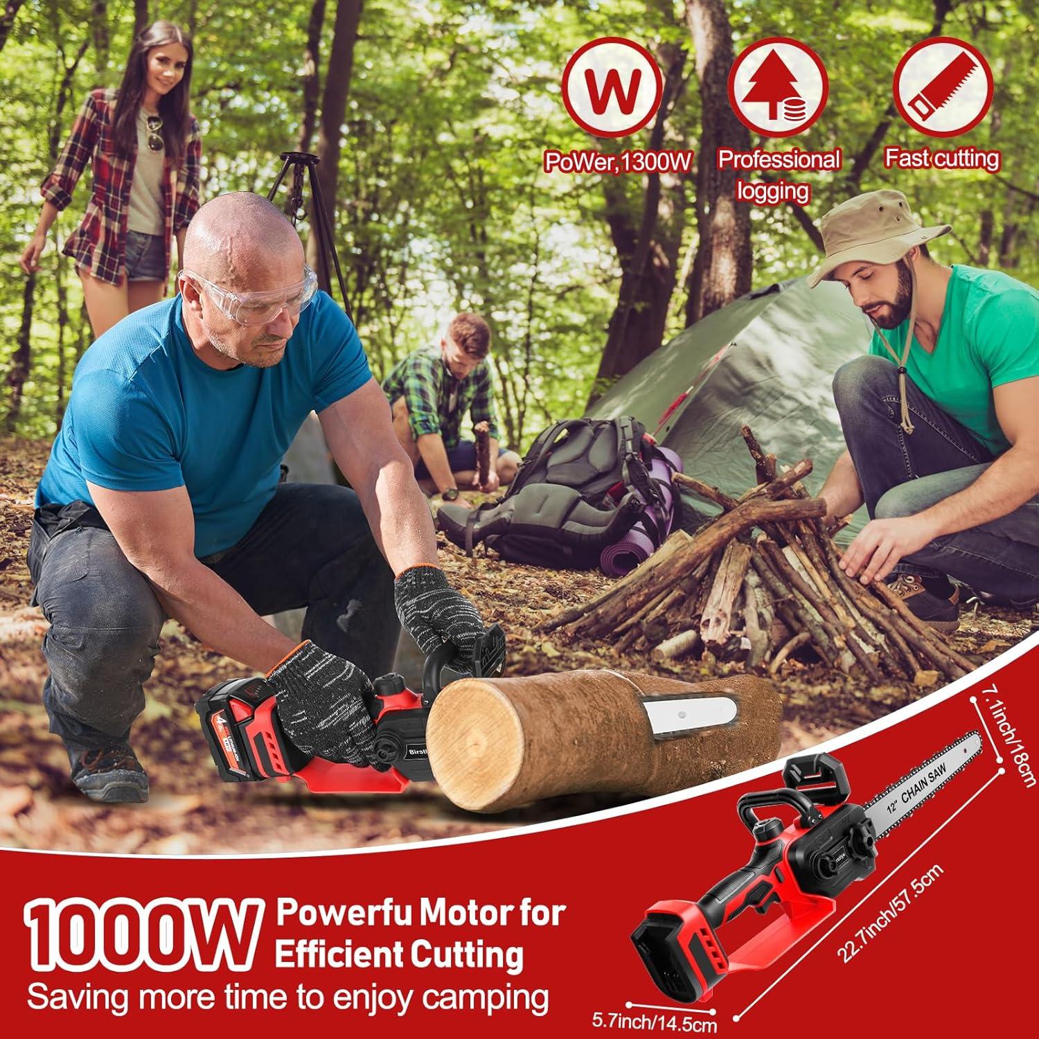 Mini Motosierra Eléctrica Birstlye 12" Inalámbrica 1000W