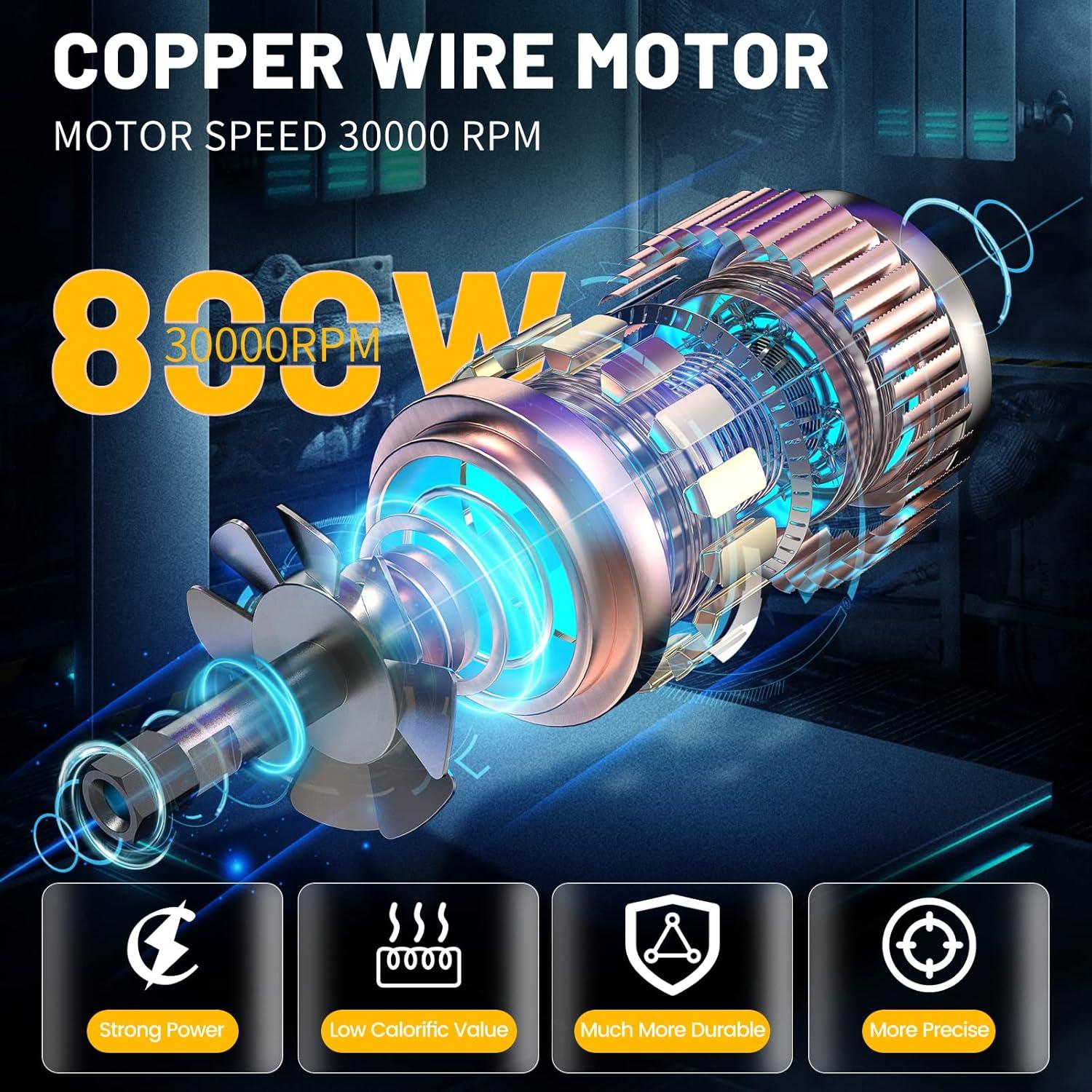 Router Compacto TwoWin 800W 110V con 15 Brocas de Carburo