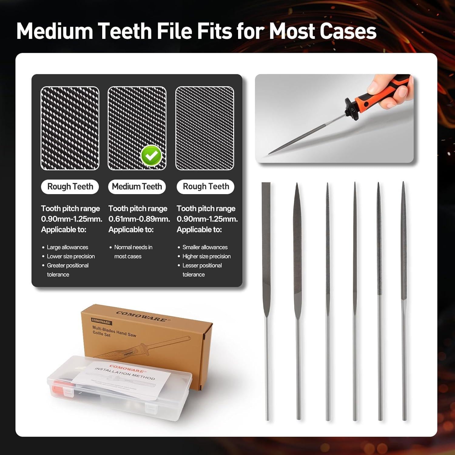 Juego de Sierra y Limado COMOWARE 16 Pcs, Hojas y Limadoras de Diamante