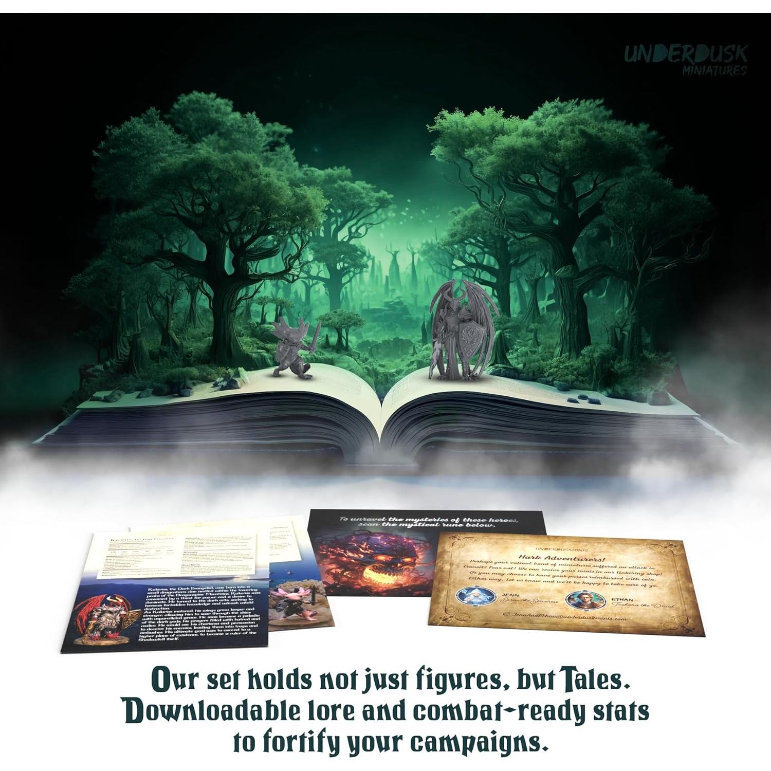 Miniaturas Sin Pintar Underdusk - 34 Criaturas para D&D