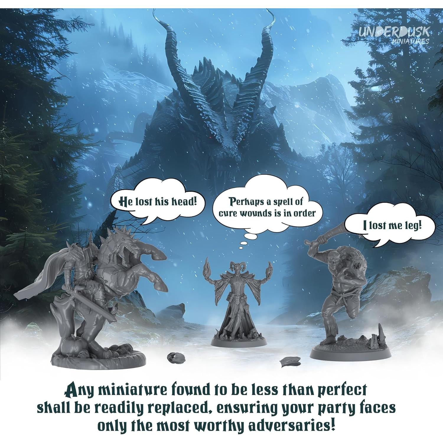 Miniaturas Sin Pintar Underdusk - 34 Criaturas para D&D