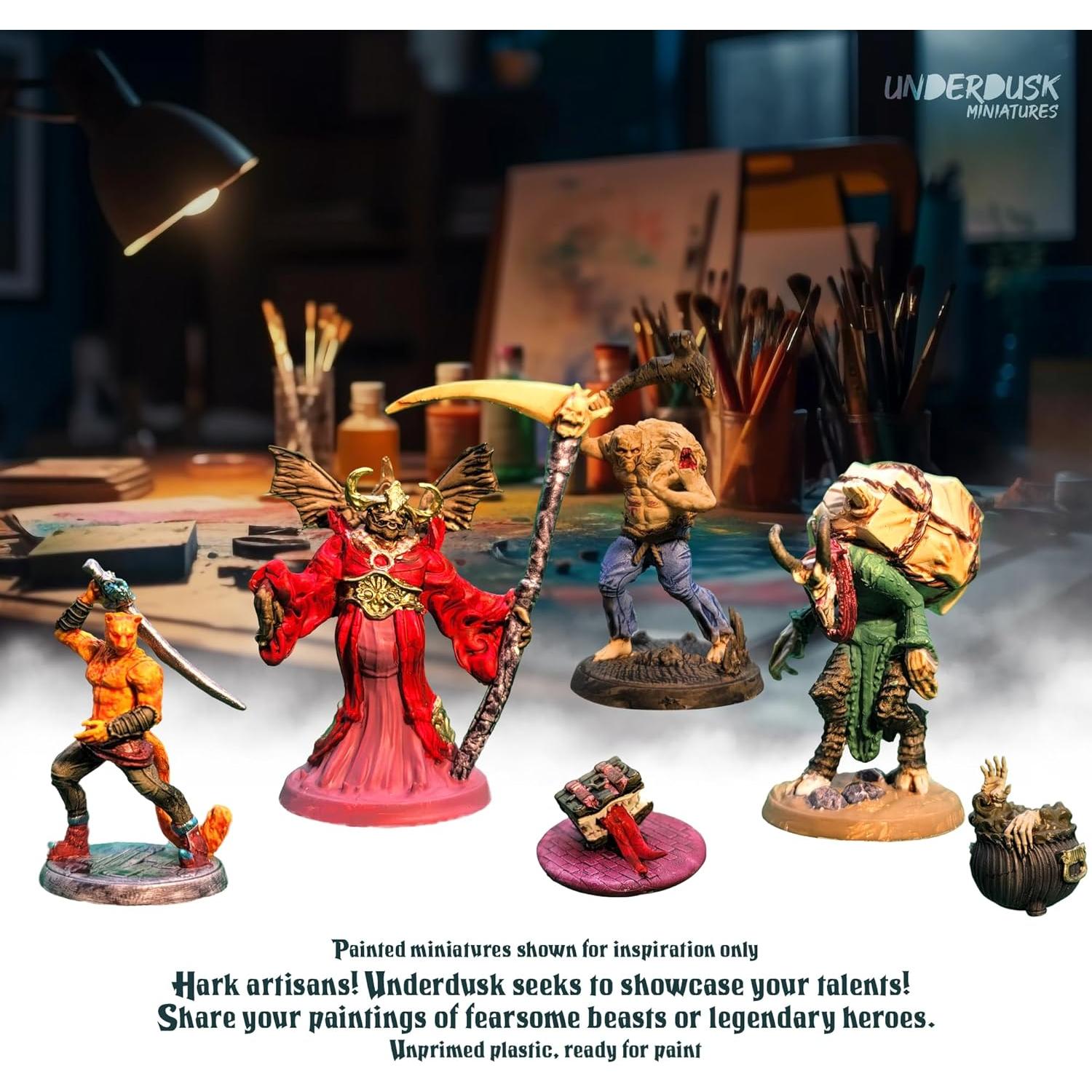Miniaturas Sin Pintar Underdusk - 34 Criaturas para D&D