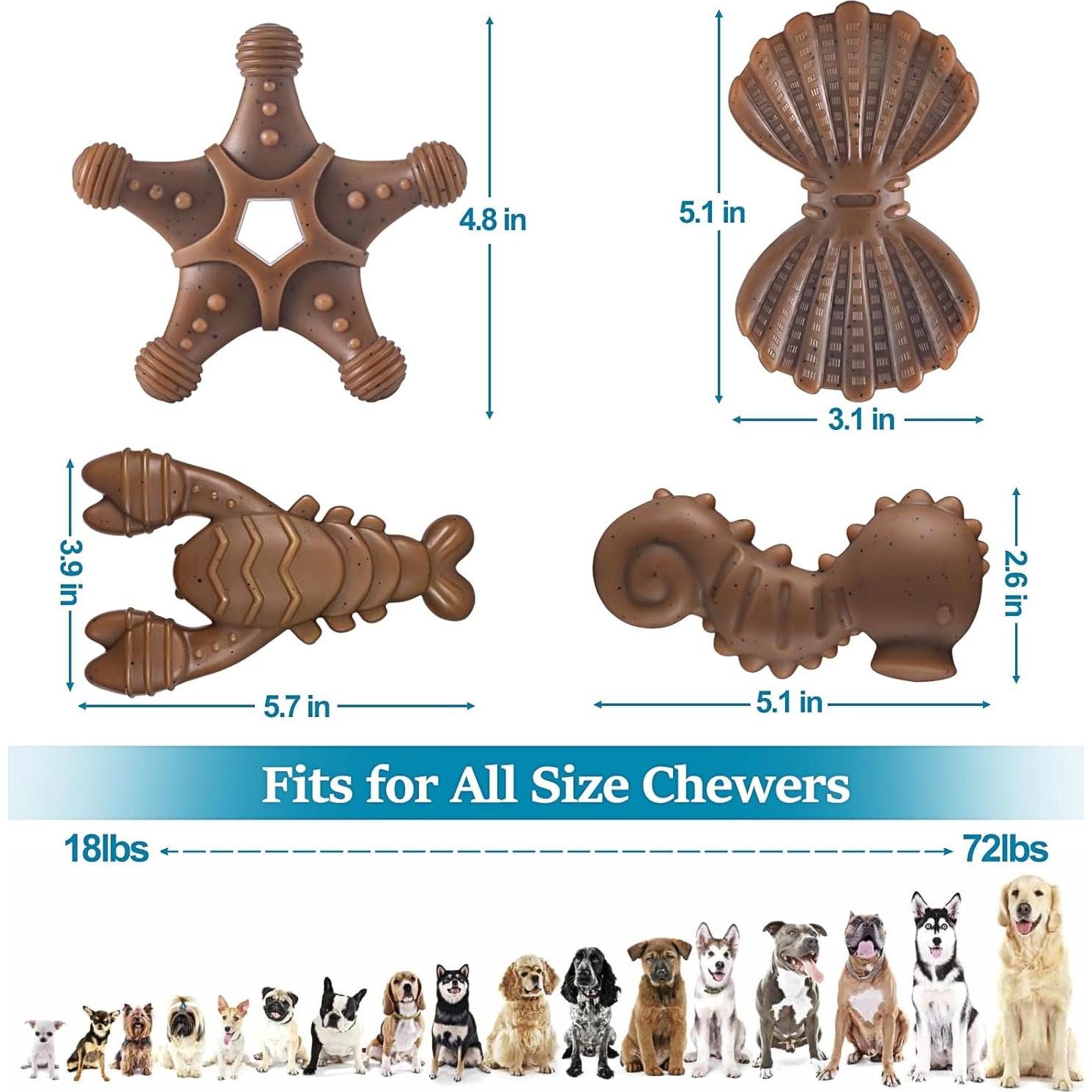 Juguetes para perros PETSTA indestructibles - Pack de 4