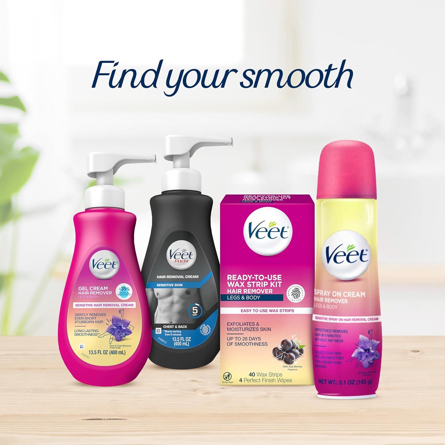 Hair Remover, Veet Gel Hair Removal Cream Sensitive, 13.5 Ounce, Sensitive formula with Aloe Vera and Vitamin E (pack of 1)