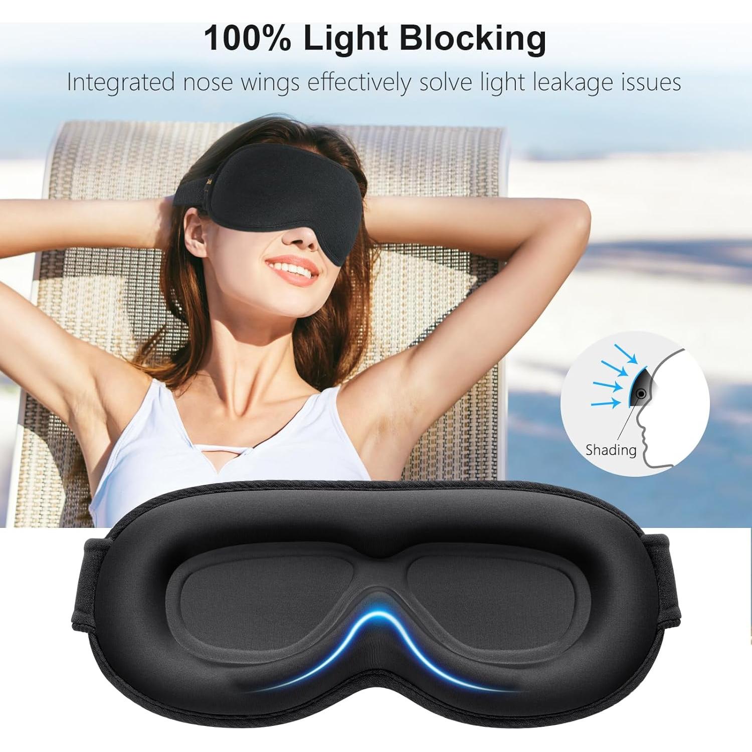 Máscara de Sueño Gritin 3D Blackout Ajustable - Ultra Suave