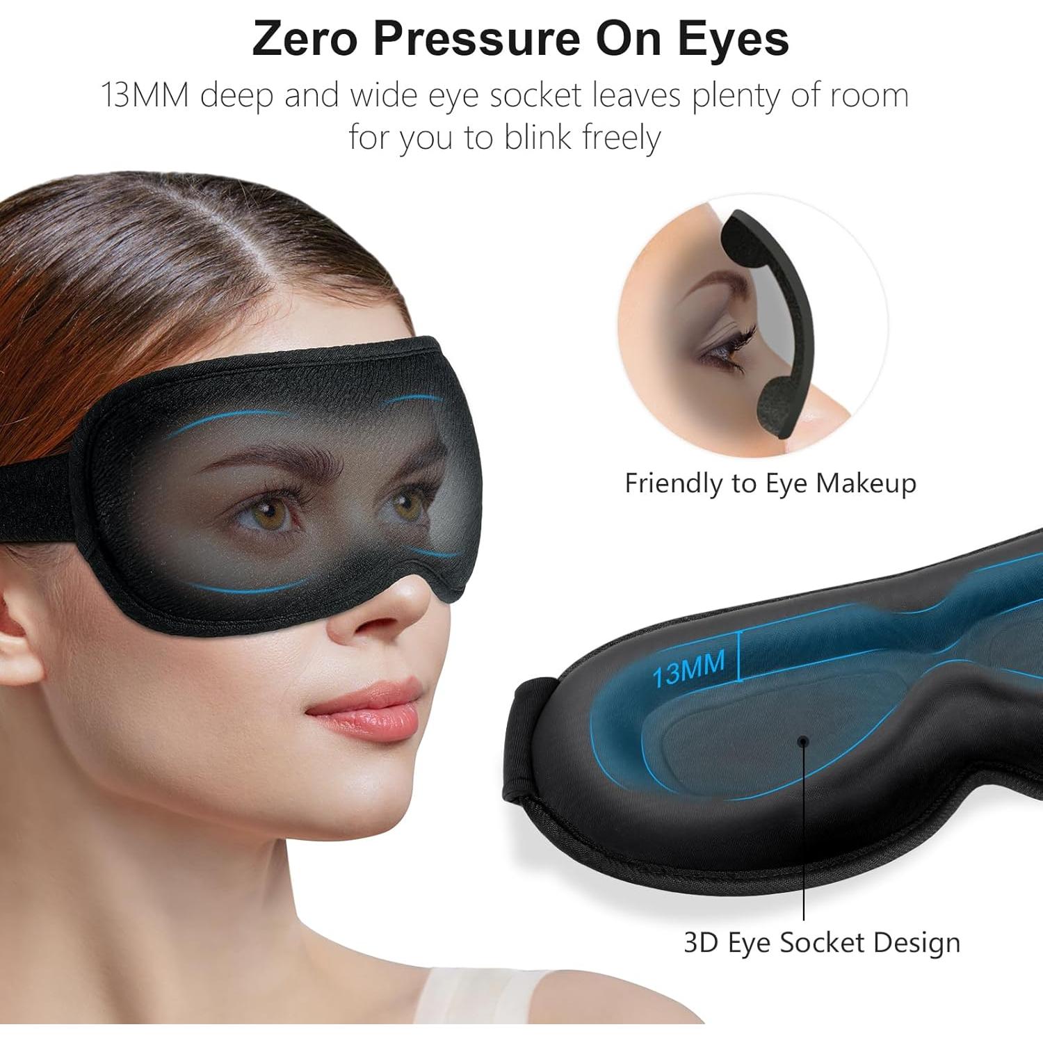 Máscara de Sueño Gritin 3D Blackout Ajustable - Ultra Suave