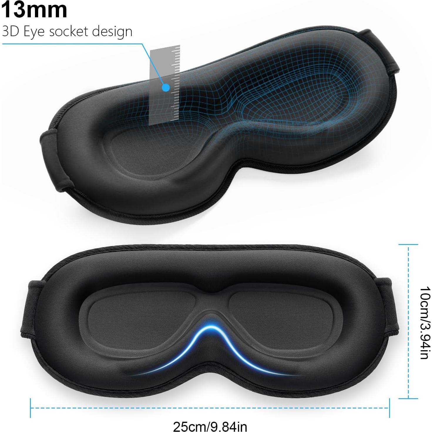 Máscara de Sueño Gritin 3D Blackout Ajustable - Ultra Suave