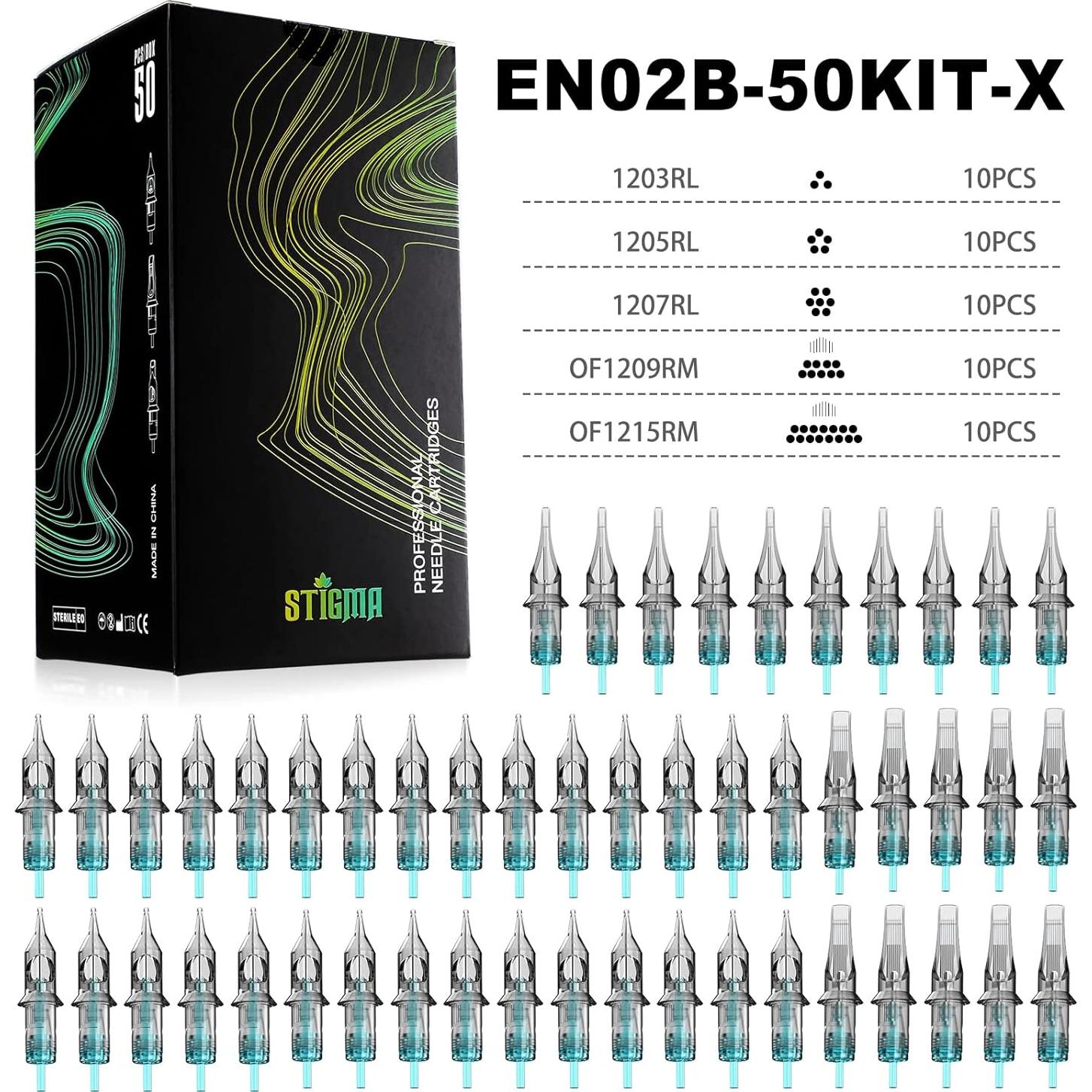 Kit de Tatuaje Inalámbrico STIGMA con 50 Agujas y Tinta