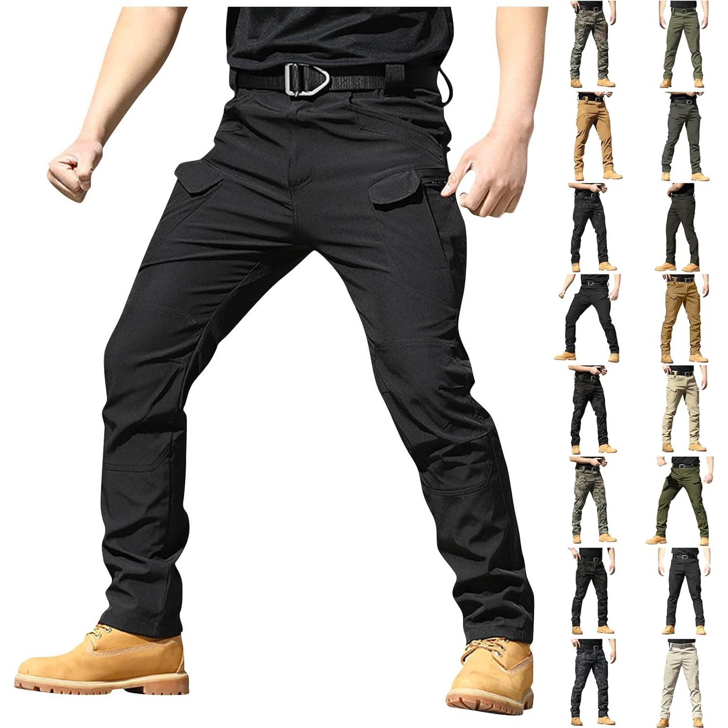 Pantalones Tácticos Tobchonp para Hombre Camo Multi Bolsillos