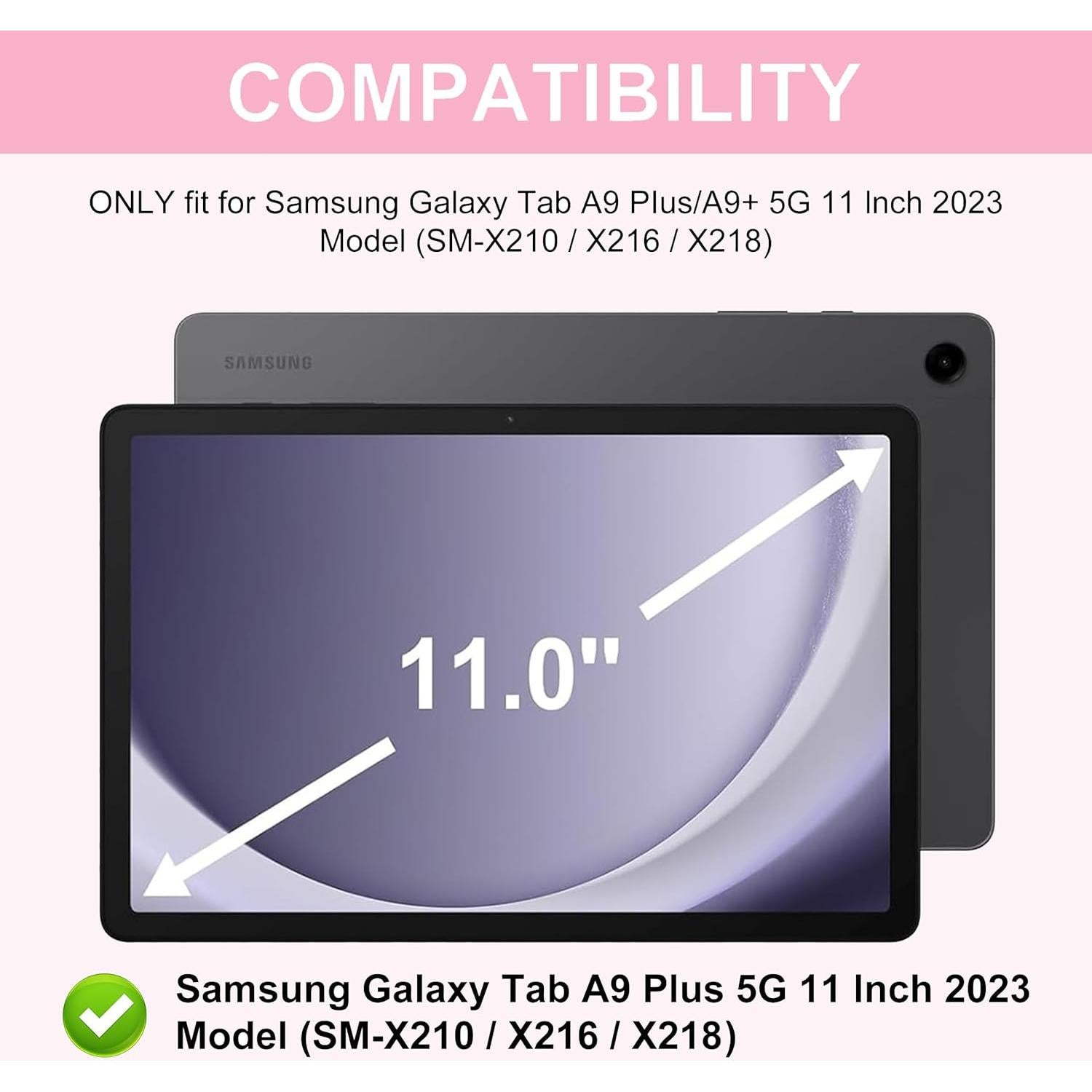 Funda Teclado Samsung Galaxy Tab A9 Plus 11" Rosa 2023