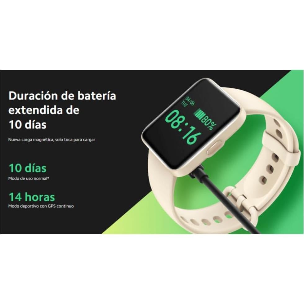 Xiaomi Redmi Watch 2 Lite, 100 modos fitness, GPS, negro