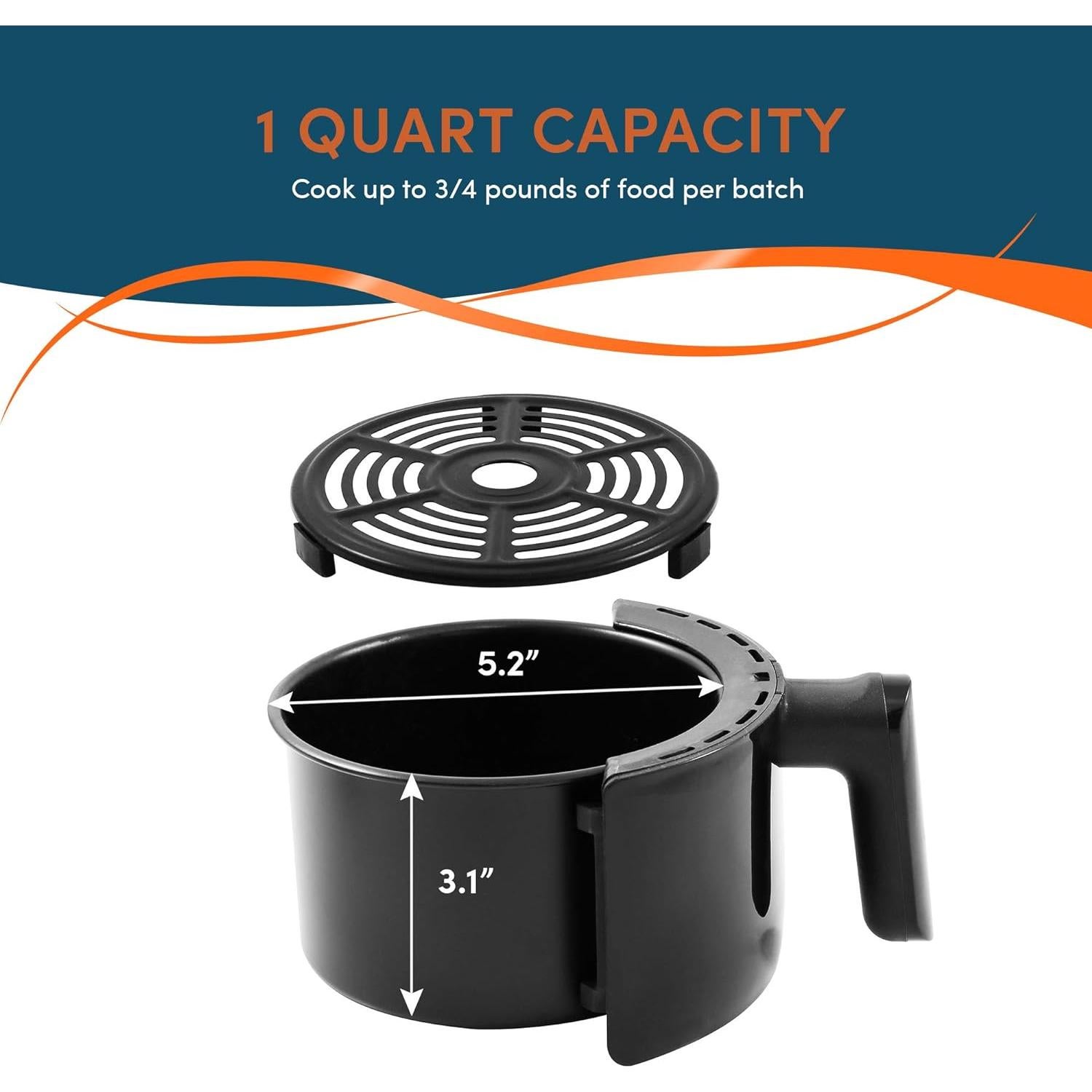 Freidora de Aire Sin Aceite Elite Gourmet EAF-1121X 1.1L