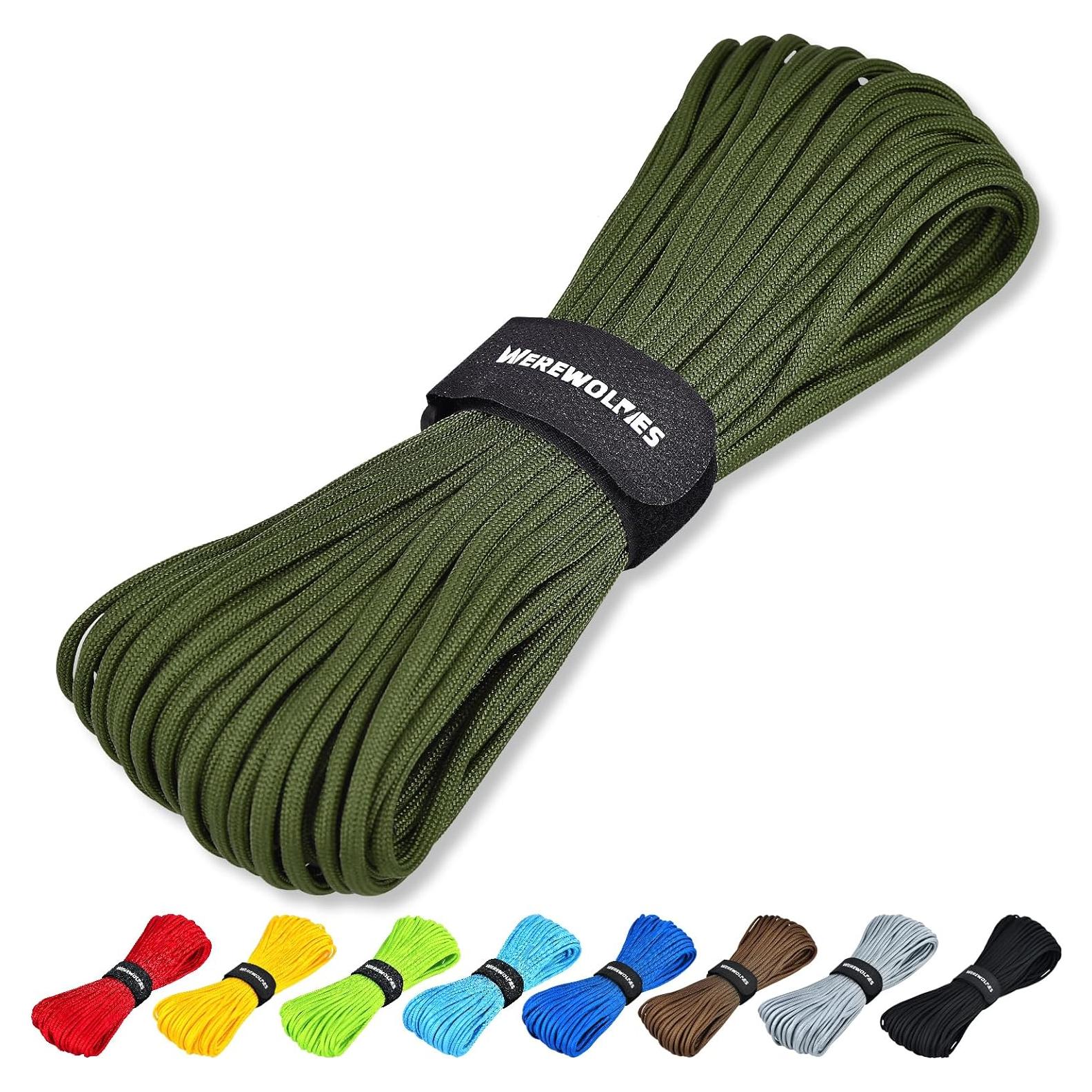 Cuerda Paracord WEREWOLVES 60.96m Verde Militar 4mm DIY