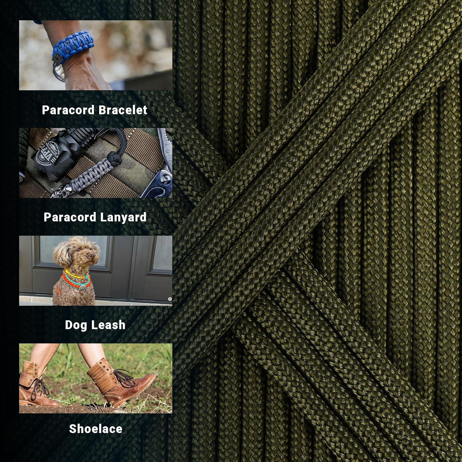 Cuerda Paracord WEREWOLVES 60.96m Verde Militar 4mm DIY